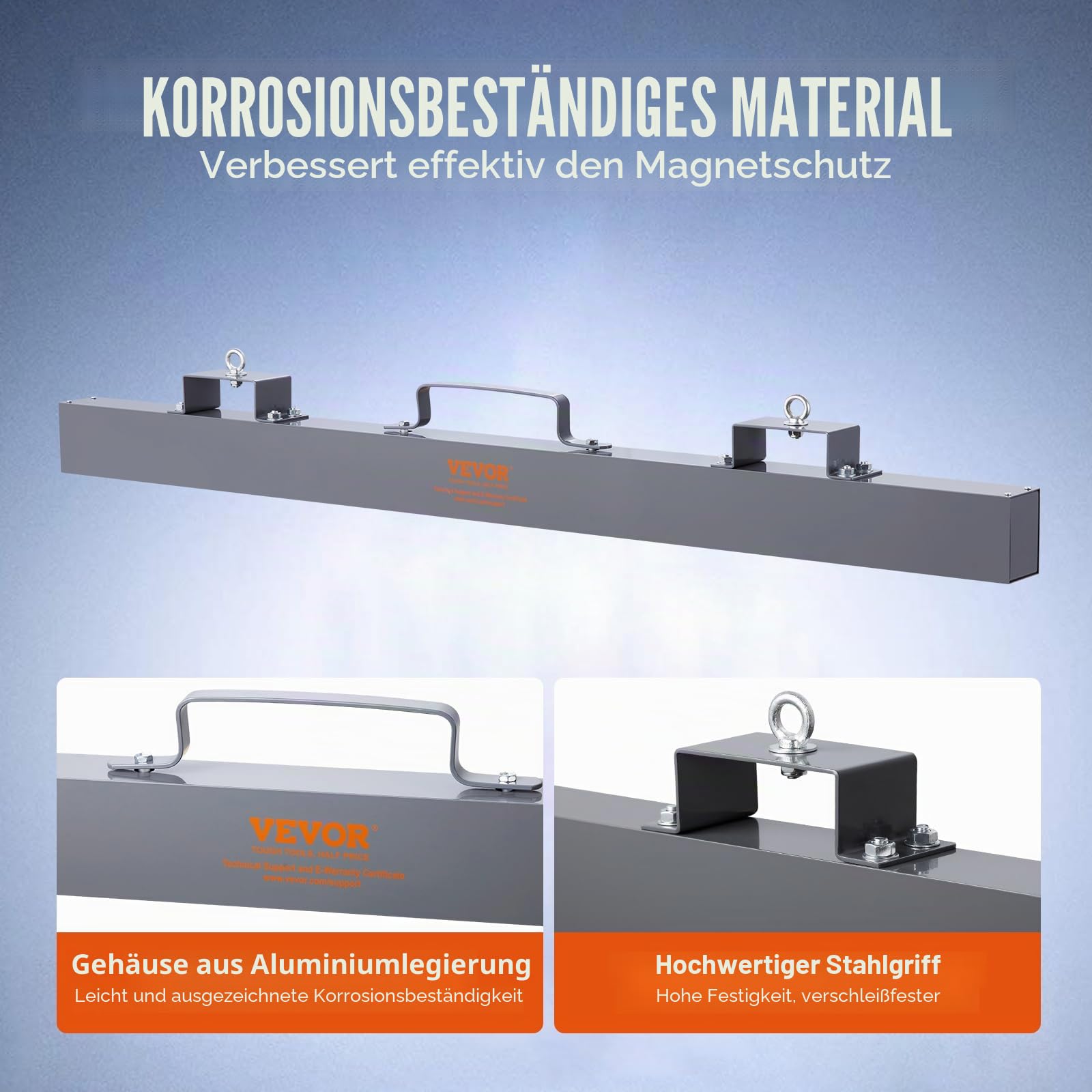 VEVOR Magnetbesen Magnetische Kehrmaschine 1520 mm, Magnetic Sweeper Magnetisch Magnet Besen Magnetbesen Magnetheber 42,2 kg Magnetkraft Magnetischer Spänesammler Bodenkehrer Kehrmaschine