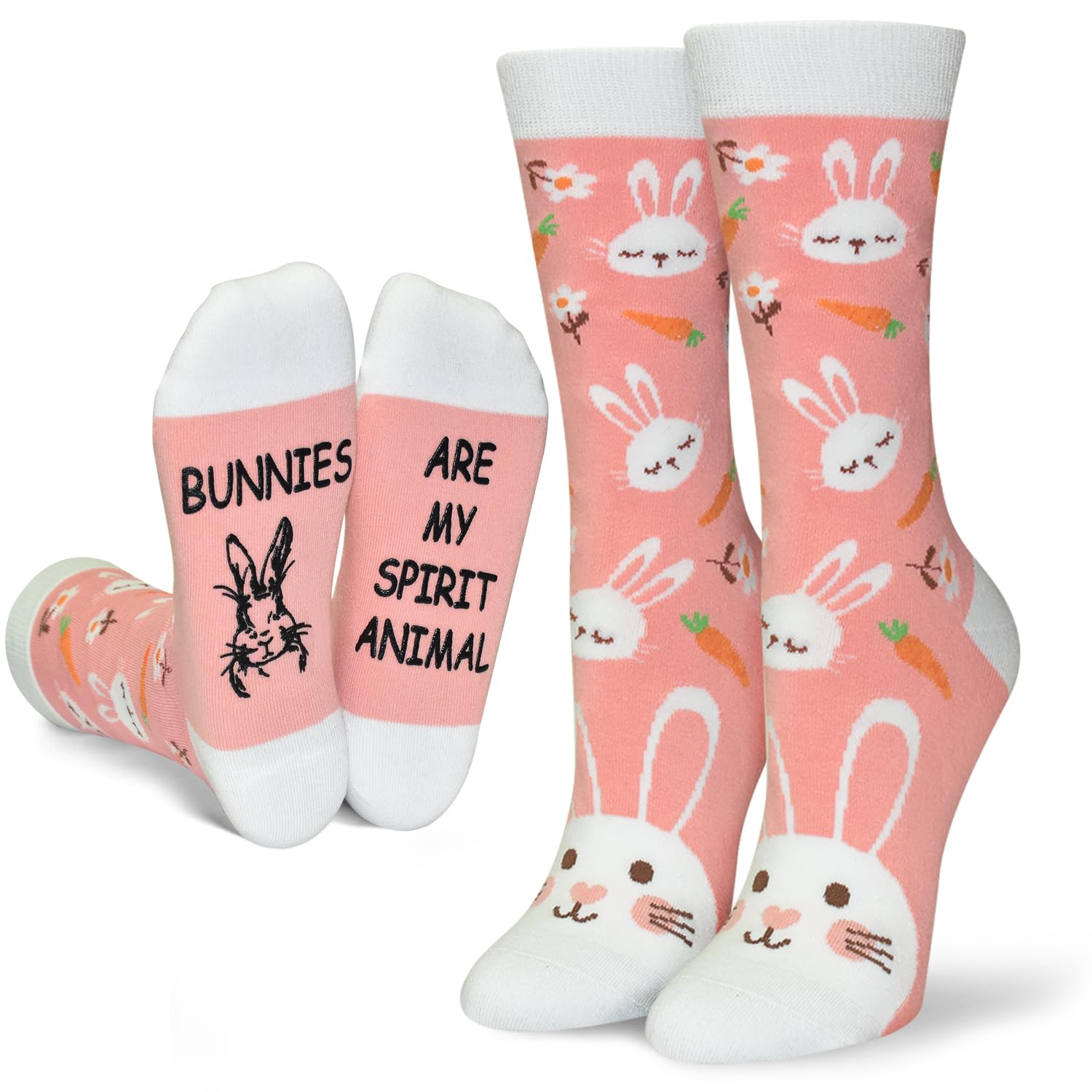 Women & Girls Novelty Animal Socks: Funny Giraffe & Bunny Socks - Horse & Cow Animal Lovers Gifts