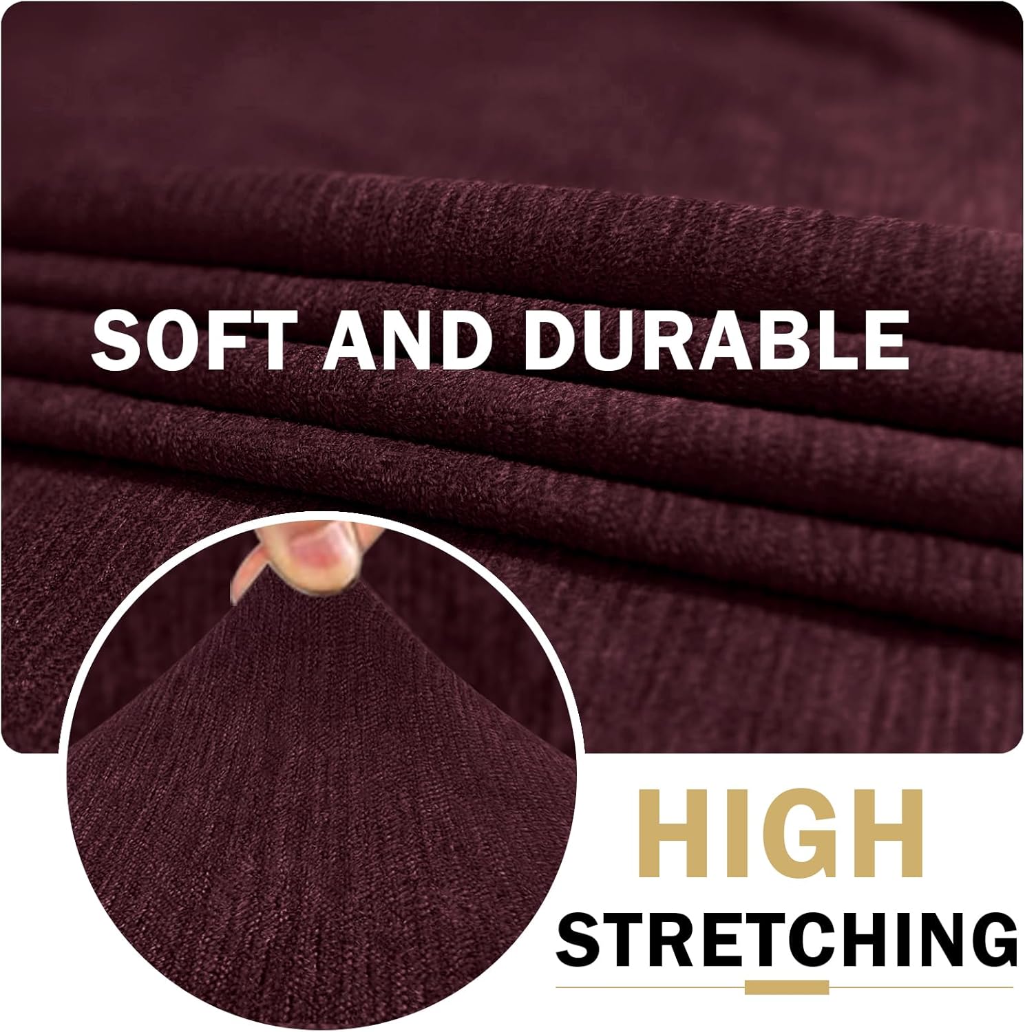 Waterproof RV Dinette Cushion Covers - Stretch Seat Slipcover, Washable RV Couch Cover Designed for Camper Car Bench (Sofa 1 Backrest Cover & 1 Bench Cover, Burgundy)