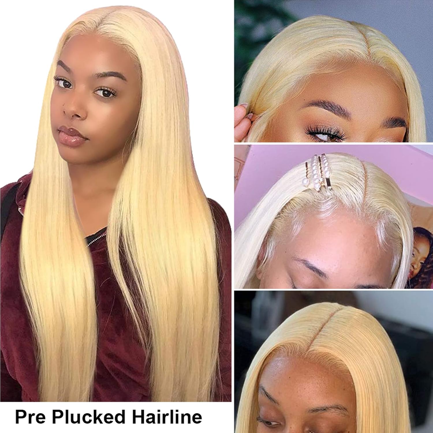 Lace Front Human Hair Wig Pro Deep Parting Blonde Lace Wigs with Pre Plucked Hairline and Baby hair Thick 150% Density Glueless 613 Frontal Wigs Bleached Knots Short 20 Inch