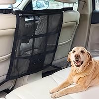 KINETOVOLTA Dog Car Barrier 2026 Upgrade: 23x23" Double Layer Mesh Zipper Pocket, Breathable Universal Fit for SUVs Trucks Sedans, Easy Install