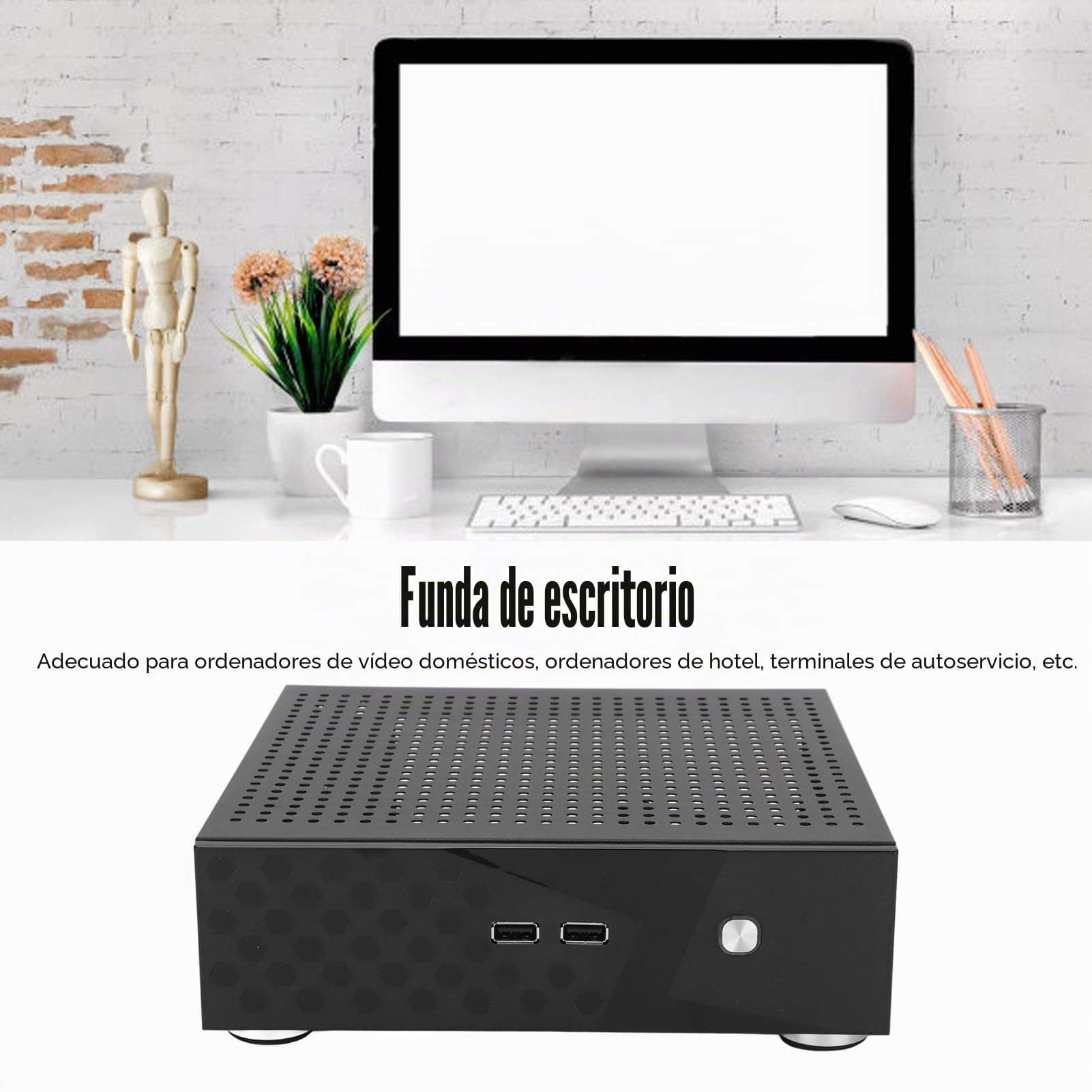 Mini ITX Desktop Computer Case, Desktop Case M AXT Gaming PC Case para Computadoras de Video Domésticas, Computadoras de Hotel, Terminales de Autoservicio, Buena Disipación de Calor