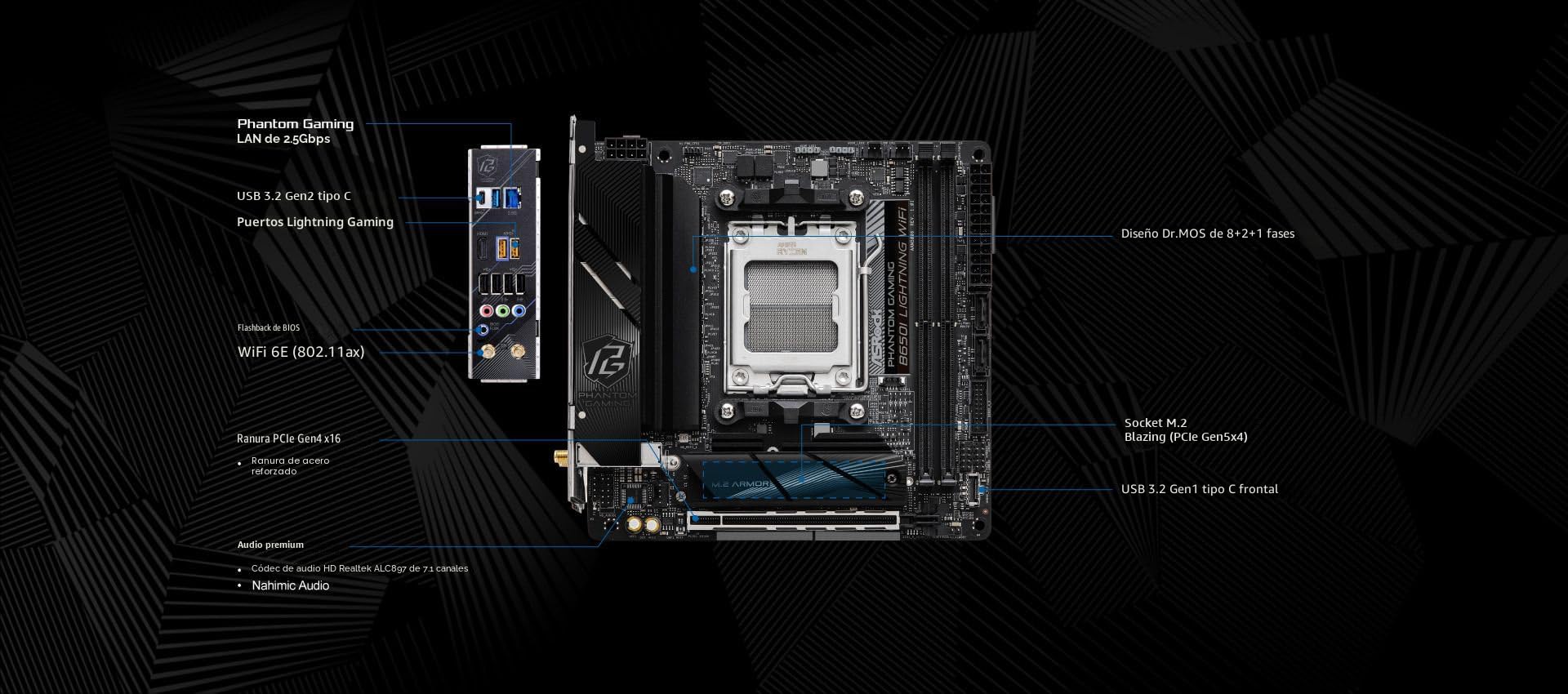Amazon.com: ASRock B650I Lightning WiFi AMD AM5 placa base Mini