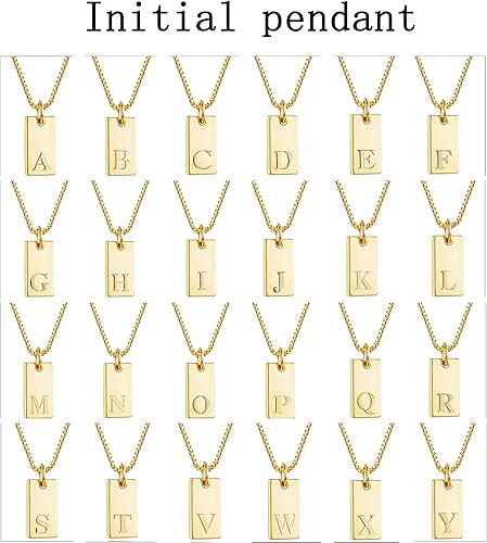 Miniatura 6 de Collares con iniciales para mujer, delicado collar con letra de oro de 14 quilates, chapado en oro de 14 quilates, collar con inicial de oro simple
