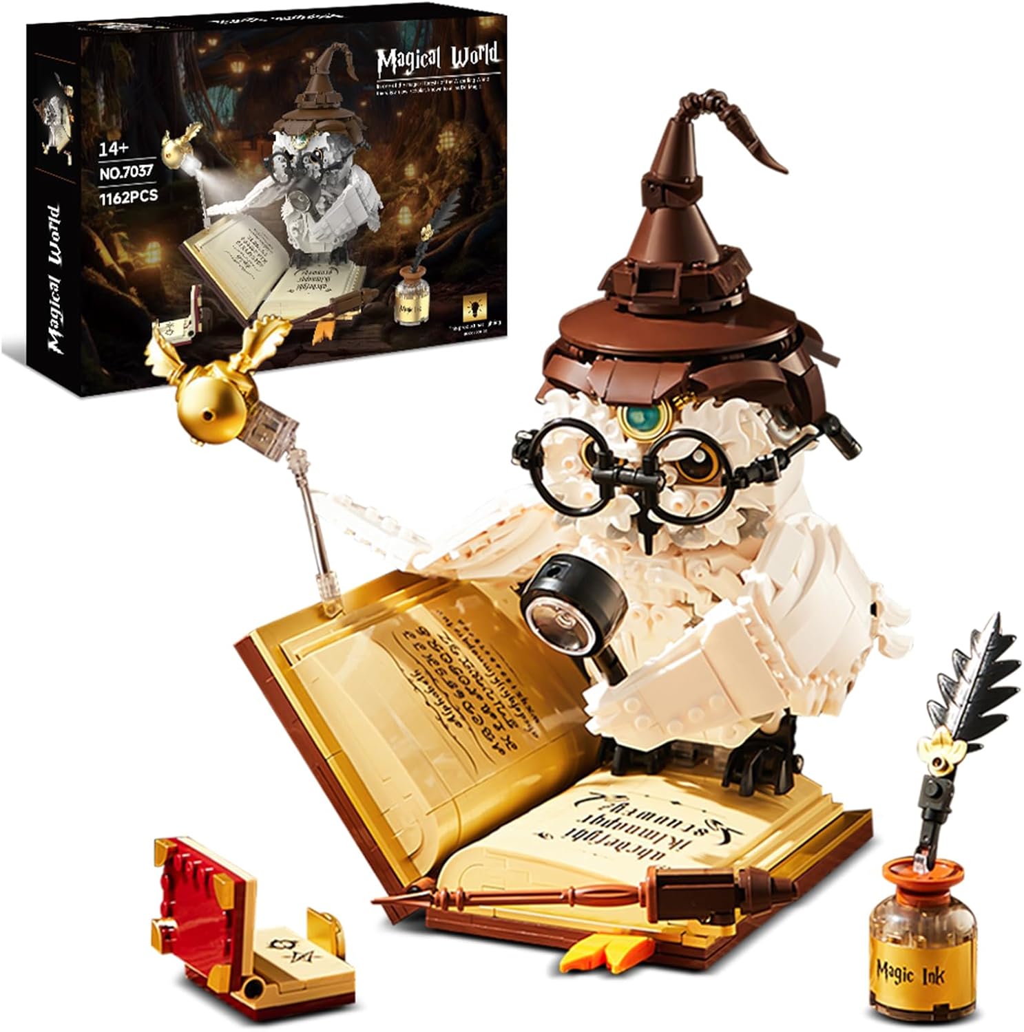 MOC Magic Owl Animal Building Set- Compatible with Lego for Adults, Ideas Collectible Bird Model, Creative Gifts for Adults