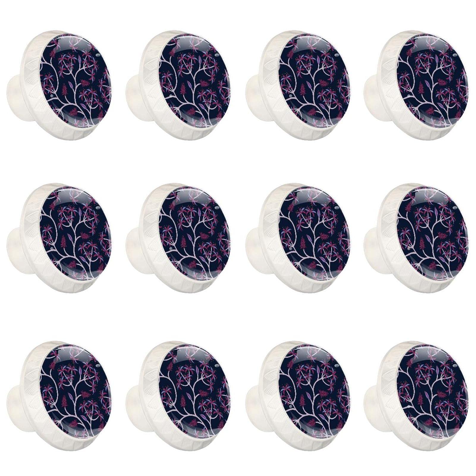 Boutons de placard de cuisine ronds et robustes palmier bleu