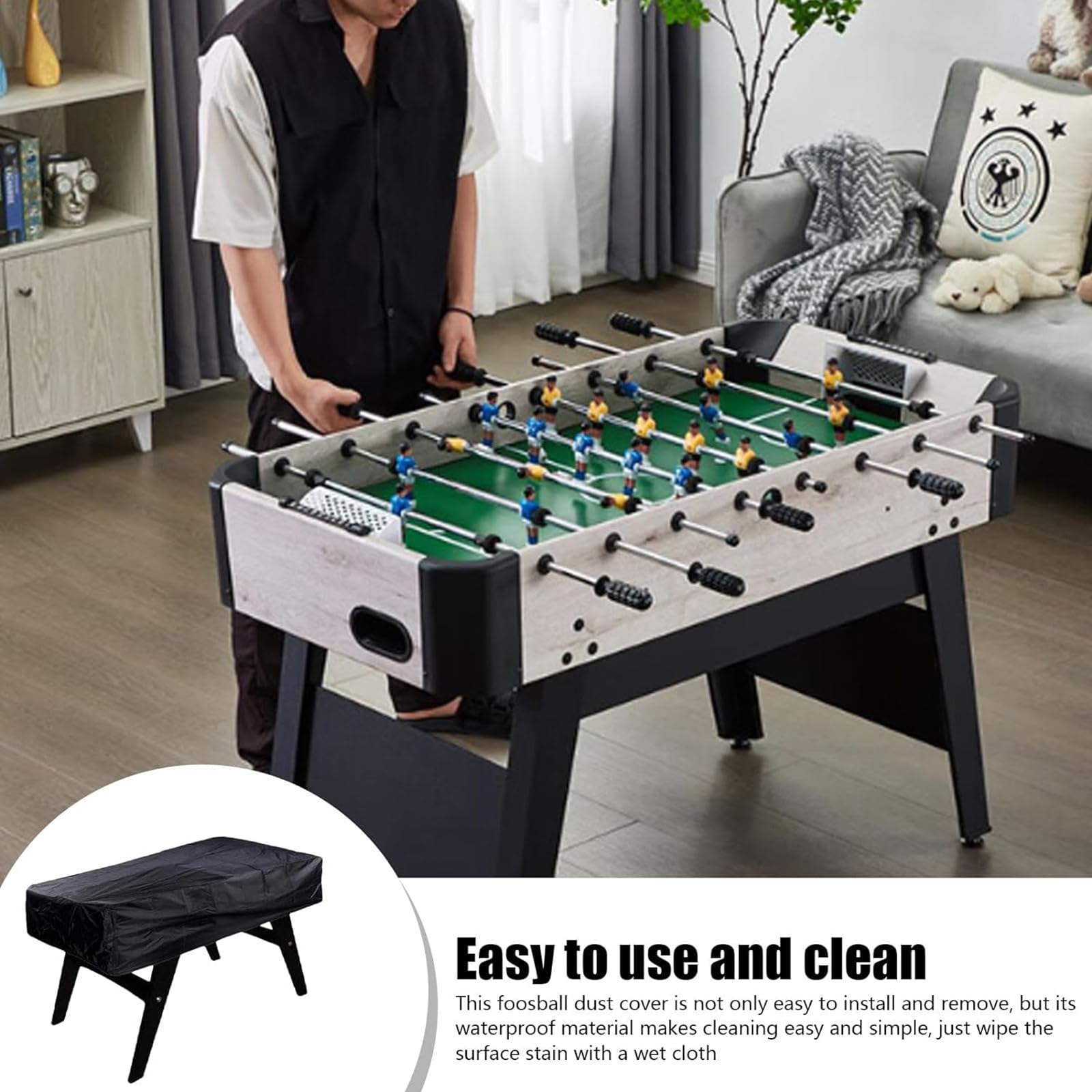 Copertura per Biliardino per Esterni Interni , 420D Oxford Rettangolari Coperture Protezione per Tavolo da Calcio Gioco da Esterno, Telo Protettiva Custodia per Foosball Table(Size:420D：160*115*50cm,C