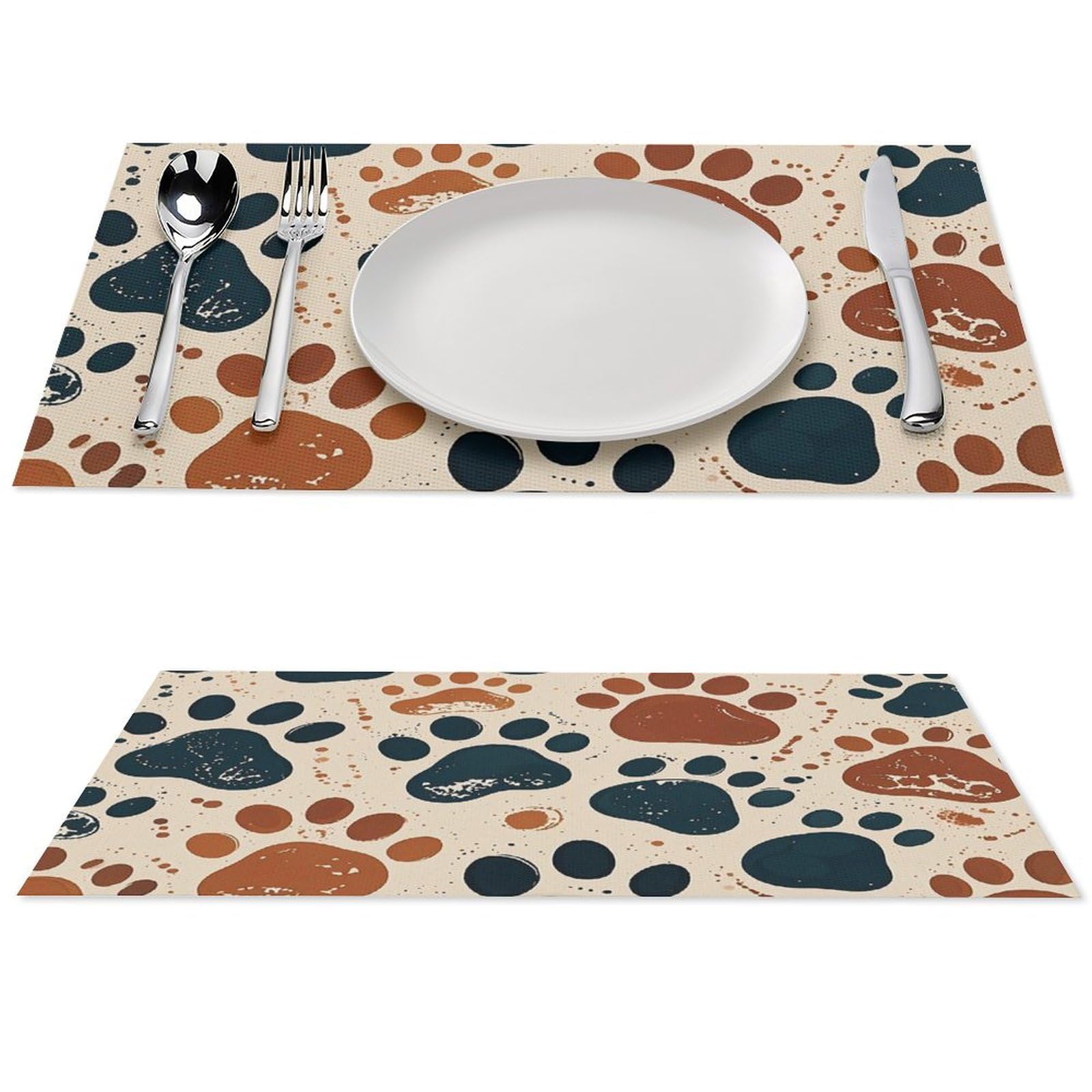 Set de table PVC patte de chien lot de 4 lavables et résistants