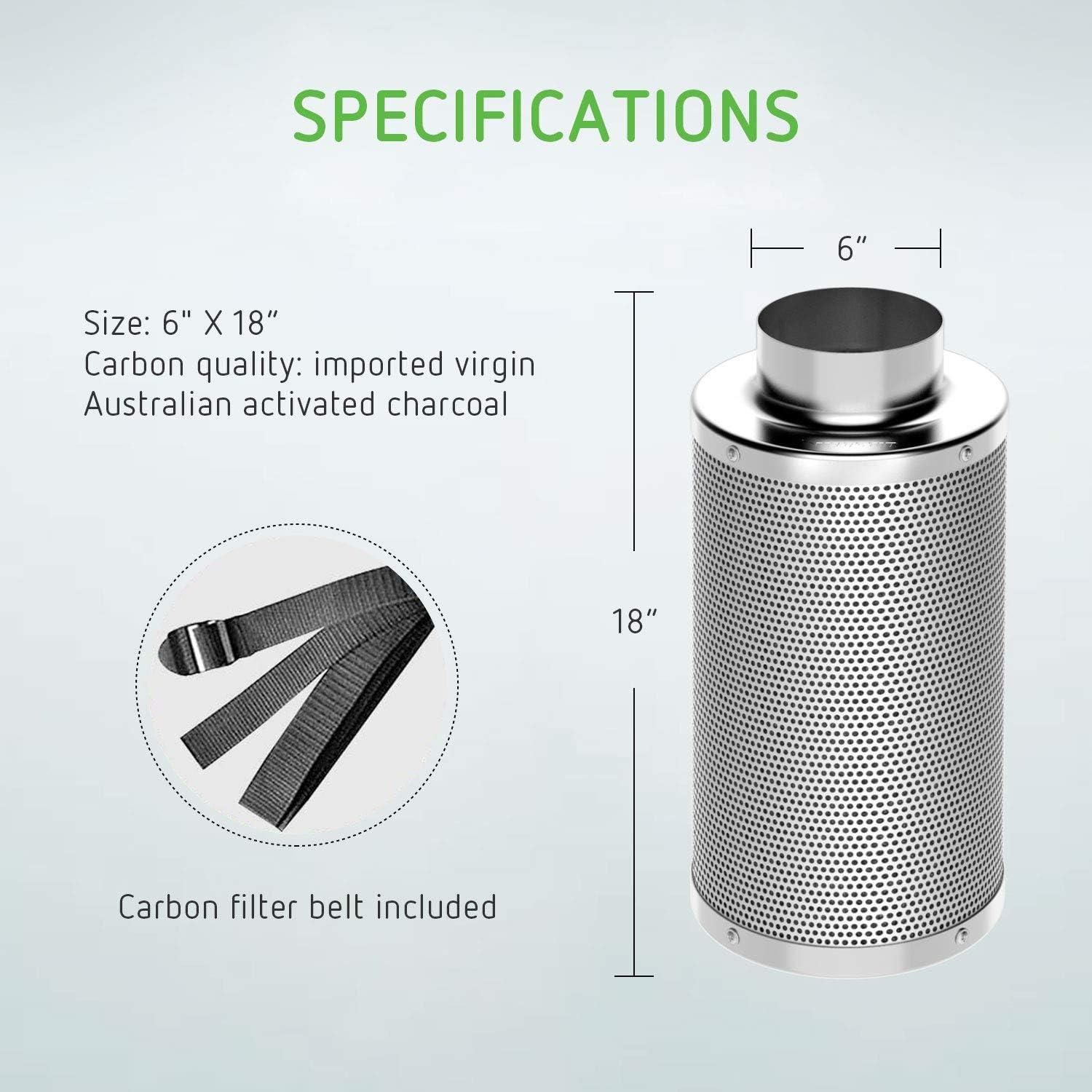 Super Brands VIVOSUN 6 Inch 440 CFM Inline Duct Fan with 6 x 18 Carbon Filter Smelliness Control with Australia Virgin Charcoal