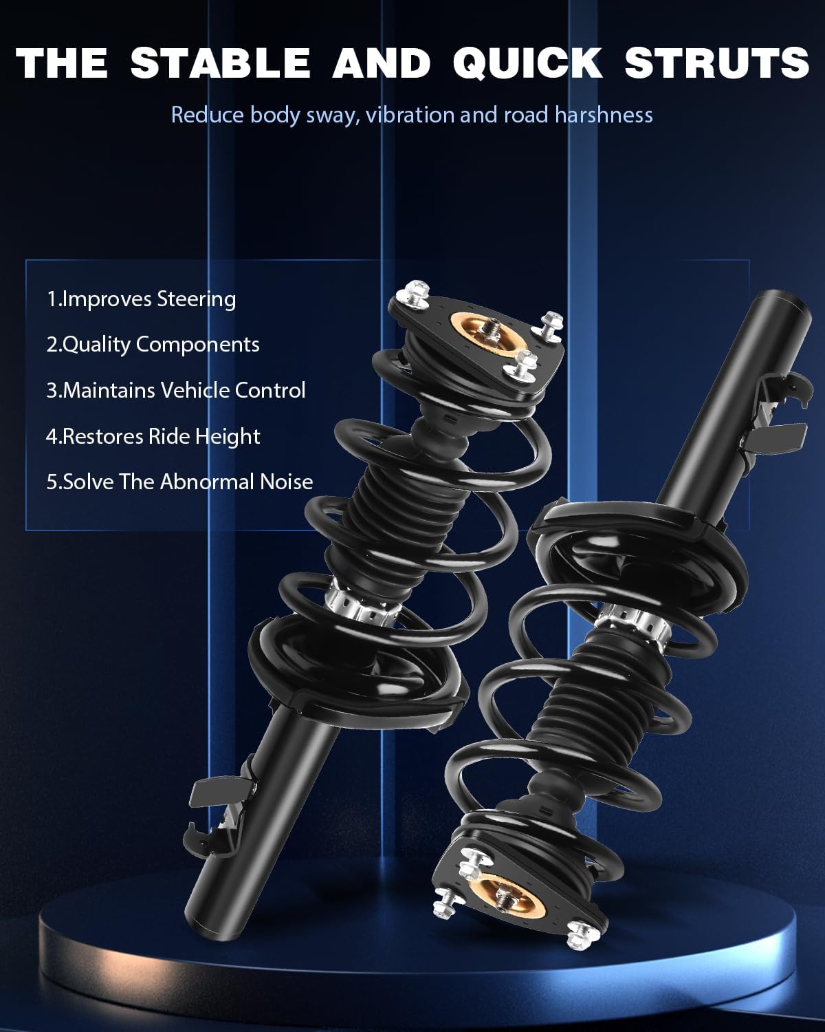 ECCPP Complete Struts Spring Assembly Front Struts Shock Absorber Fit for 2012-2013 for Focus Set of 2