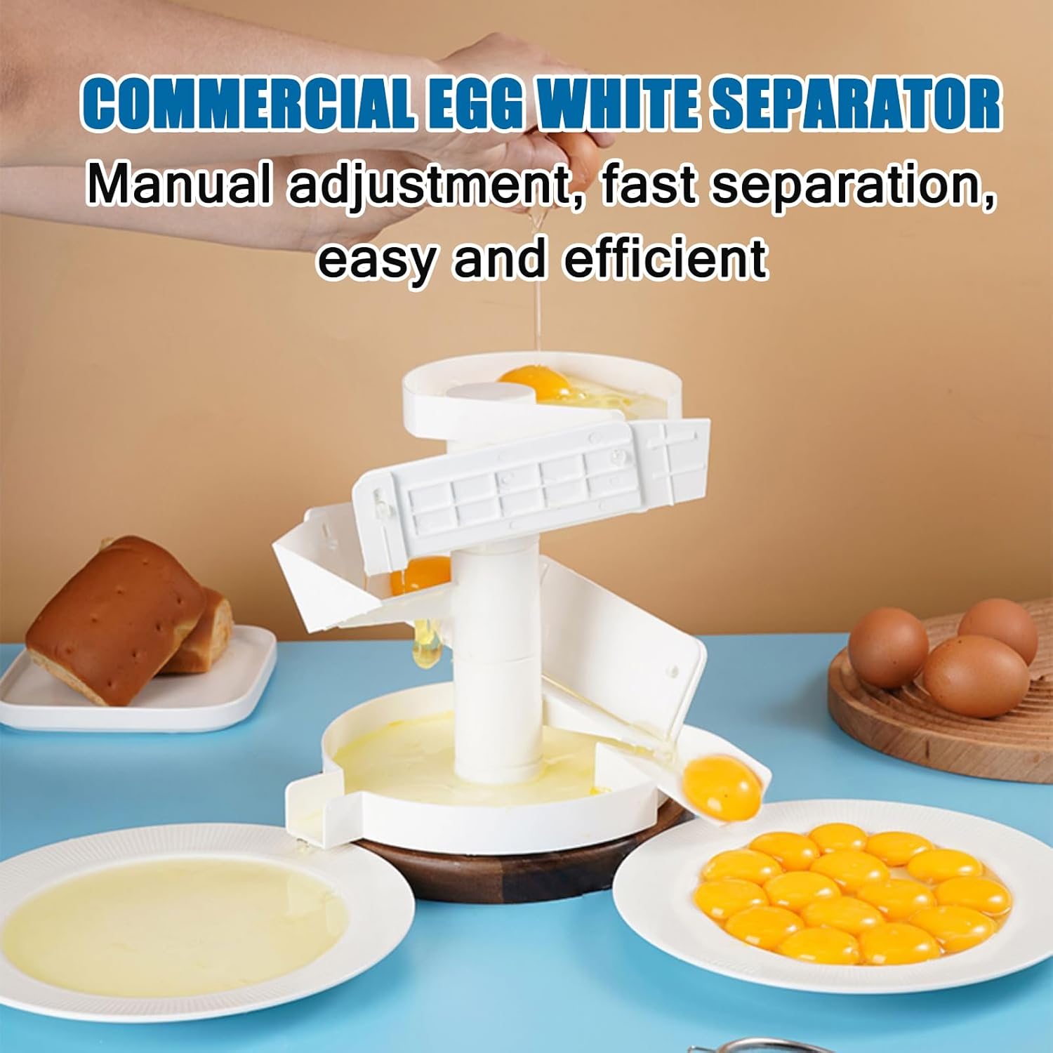 Commercial Egg White Separator, Adjustable Egg Filter Splitter Kitchen Tool, Quick Separation, Easy to Clean, for Baking Cakes, Kitchen Tools for Restaurants, Baking Tools