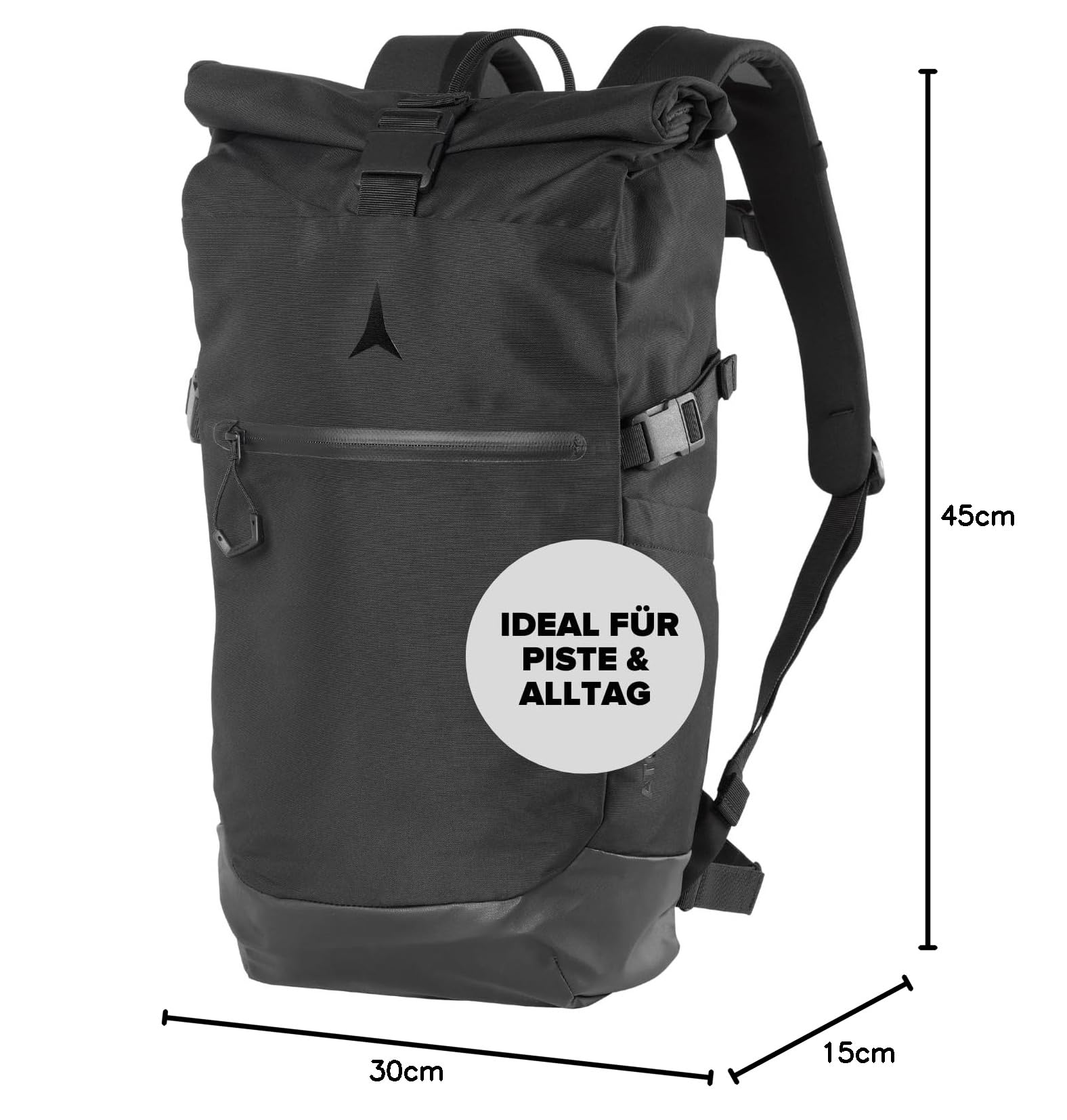 365 Days Usage|Roll Top Volume Adjustment|Dual Access|Waxed Canvas Fabric|Padded Shoulder Straps Mint Green 27 x 15 x 68, miętowy zielony, 27 x 15 x 68, Podróże