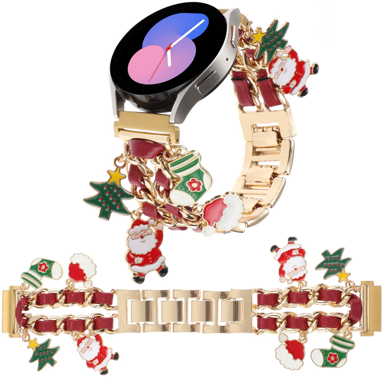 REALSIGN 20MM Stylish Metal Watch Band Compatible with Samsung Galaxy Watch 7 6 5 4 40/44mm,4 Classic 42/46mm,Watch 3 41mm,Active 2,Gear S2 Classic,