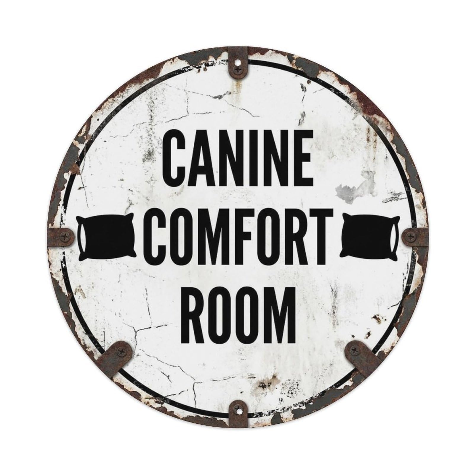 Vintage Canine Comfort Room Decor Vintage Metal Tin Sign Plaque Wall Decor for Cafe, Club Bar, Office, Garden Metal Poster 8x8Inch