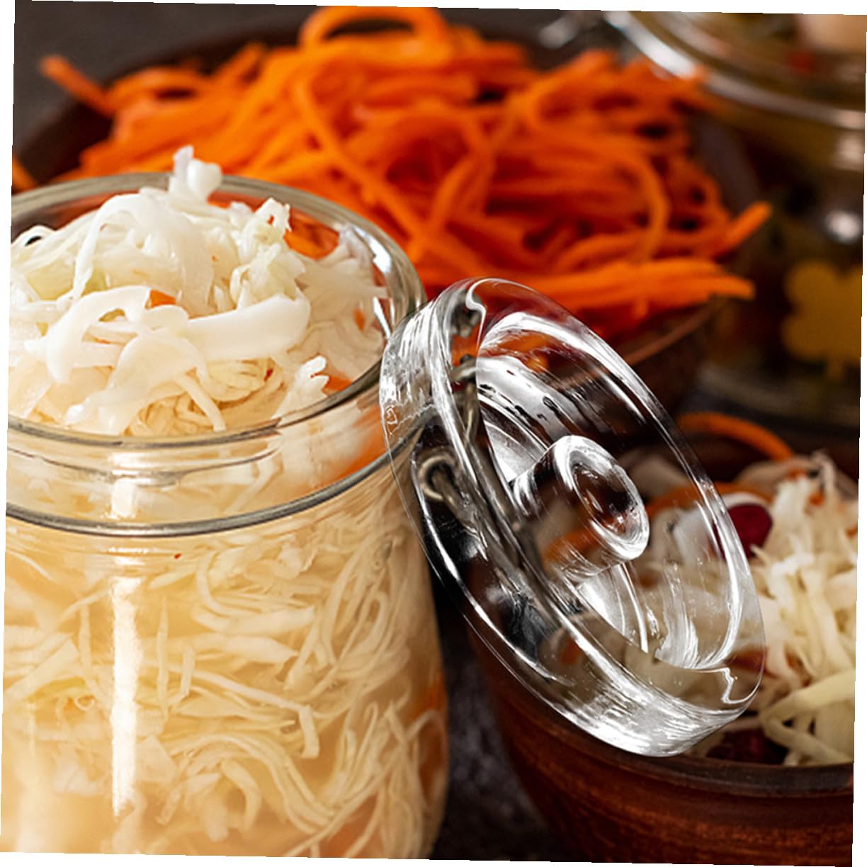 2 Stück Fermentationsgewichte aus Glas mit Praktischem Griff für Gläser Luftdichtes Beschwerungsset zur Kimchi gärung Langlebig und Kompakt für Sauerkraut und Einmachgläser