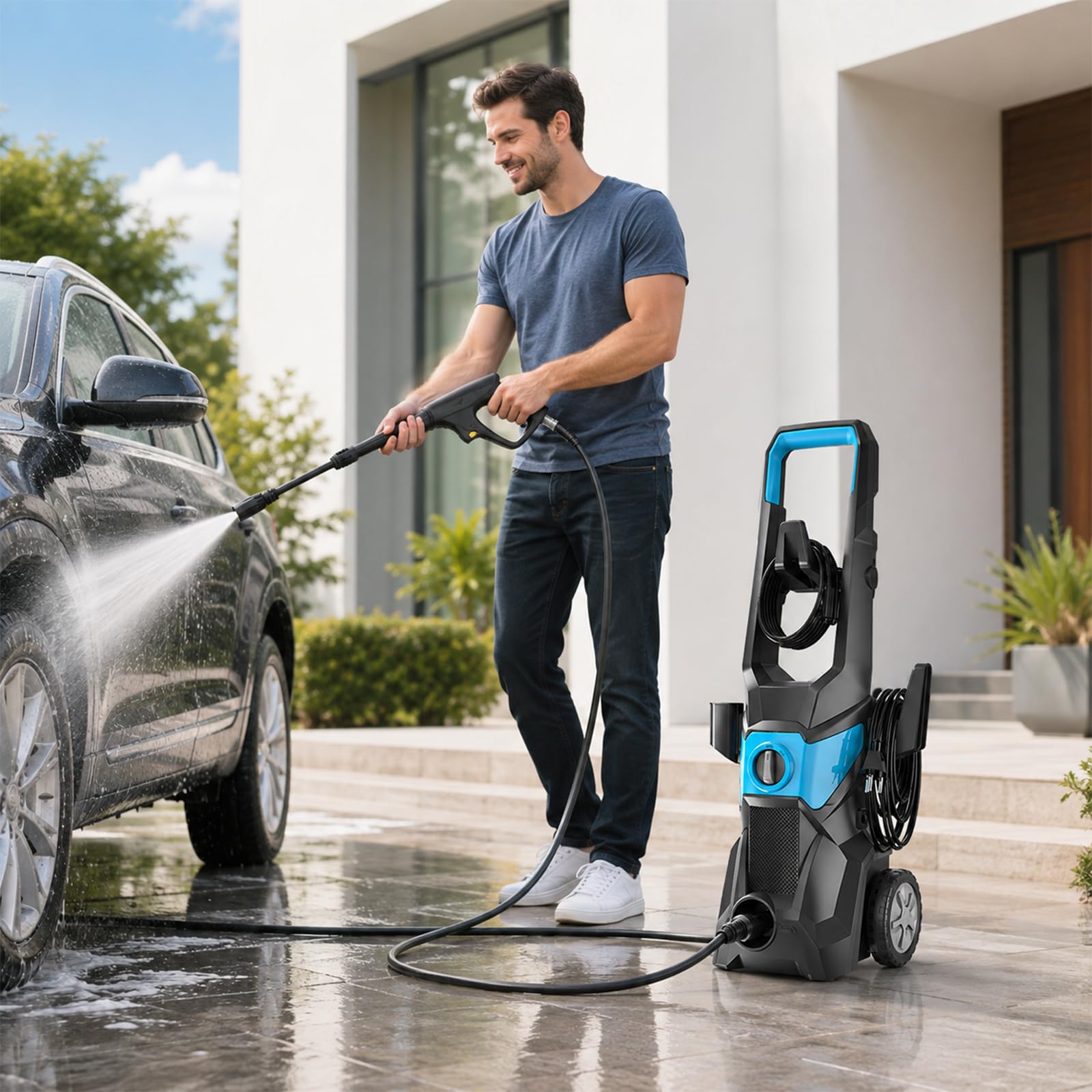 Idropulitrice Elettrica 150Bar per Auto, Moto e Giardino