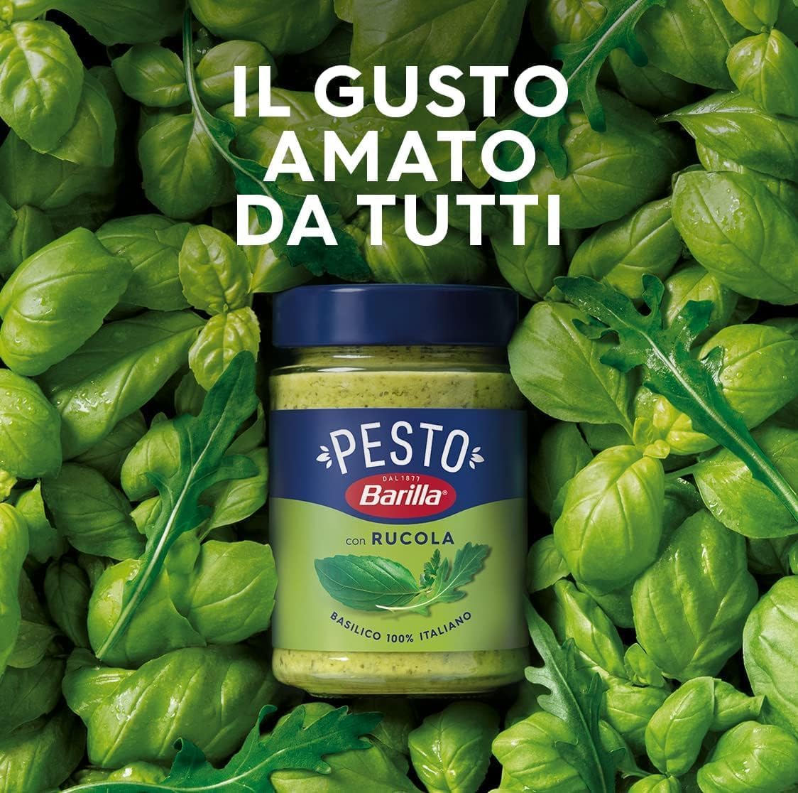 12x Barilla Pesto con Rucola 190g | Glutenfreie Pasta-Sauce Pesto mit italienischem Basilikum, Petersilie und Rucola + Beni Culinari Kostenloser Schlüsselanhänger