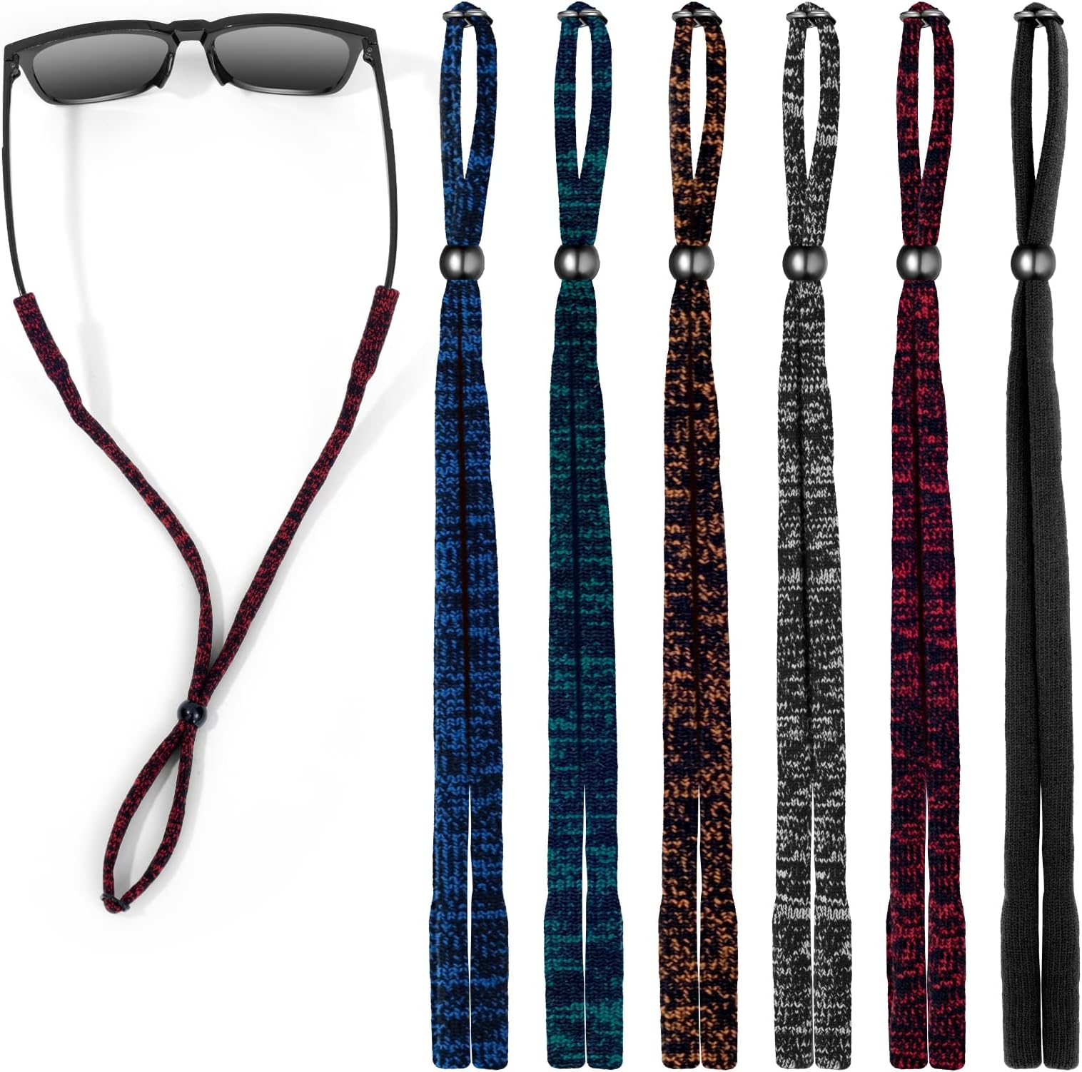 VOOGLASS Glasses Strap(6 PCS) Sports Eyeglass Strap,Adjustable Sunglasses Lanyard Neck Holders Cord Retainer for Men Women