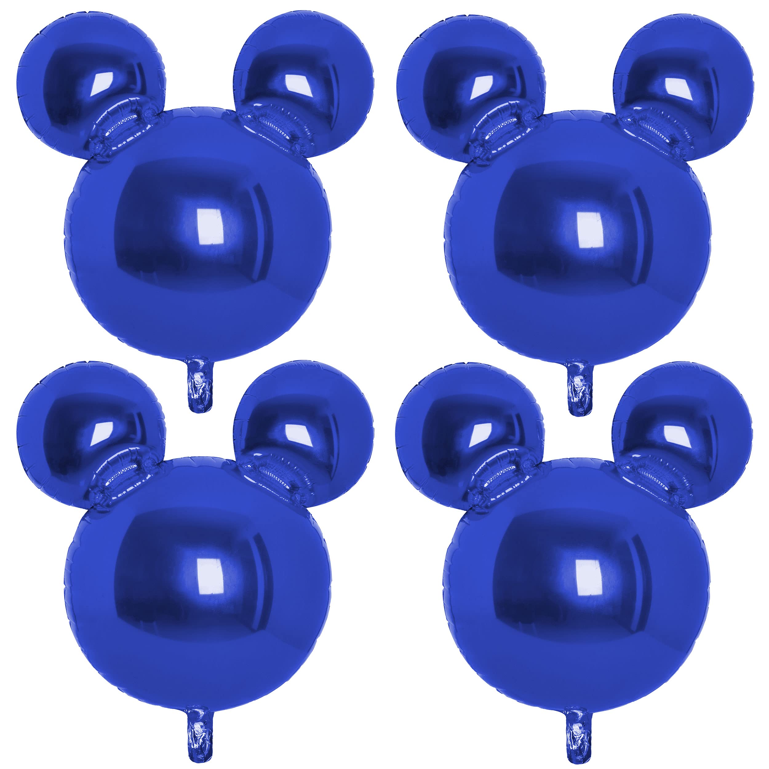 Blue Mouse Balloons 4pcs Mouse Birthday Party Supplies Mouse Party Decorations 24inch Mouse Foil Balloons for 1st 2nd Birthday, Oh Twoodles, Baby Shower, Gender Reveal Party Decorations Supplies