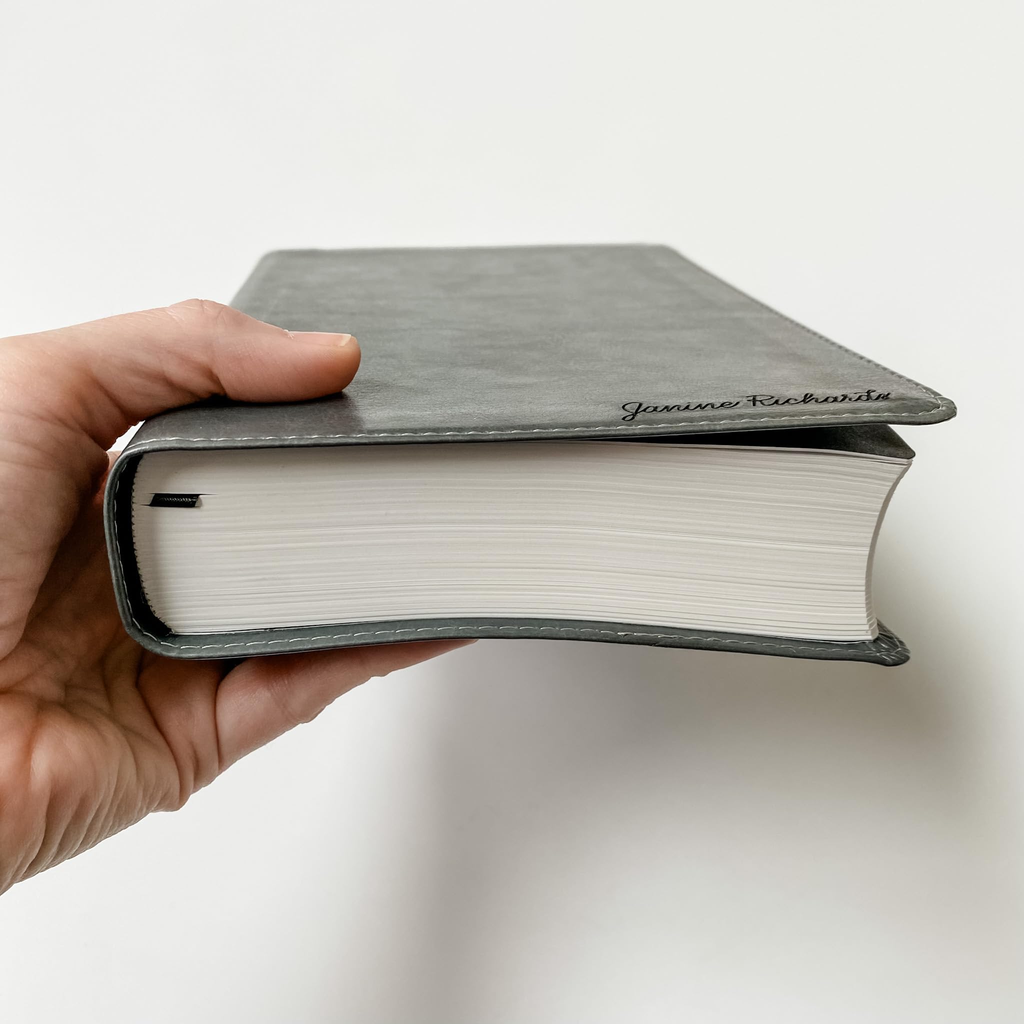 Personalized ESV Student Study Bible, Option to Customize with Hand Lettered Name Engraved on Cover, Gray Trutone Leather, Personalized Gift, - Image 4