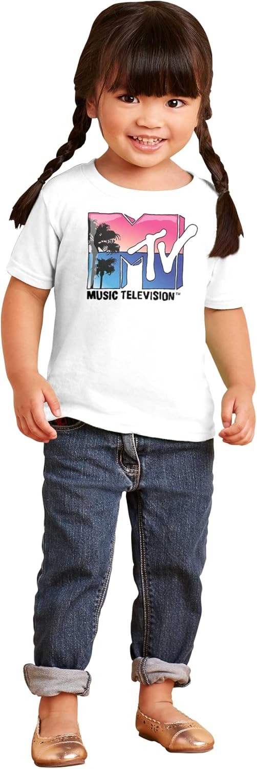 Retro MTV Palm Tree Paradise Logo Toddler Boy Girl T Shirt