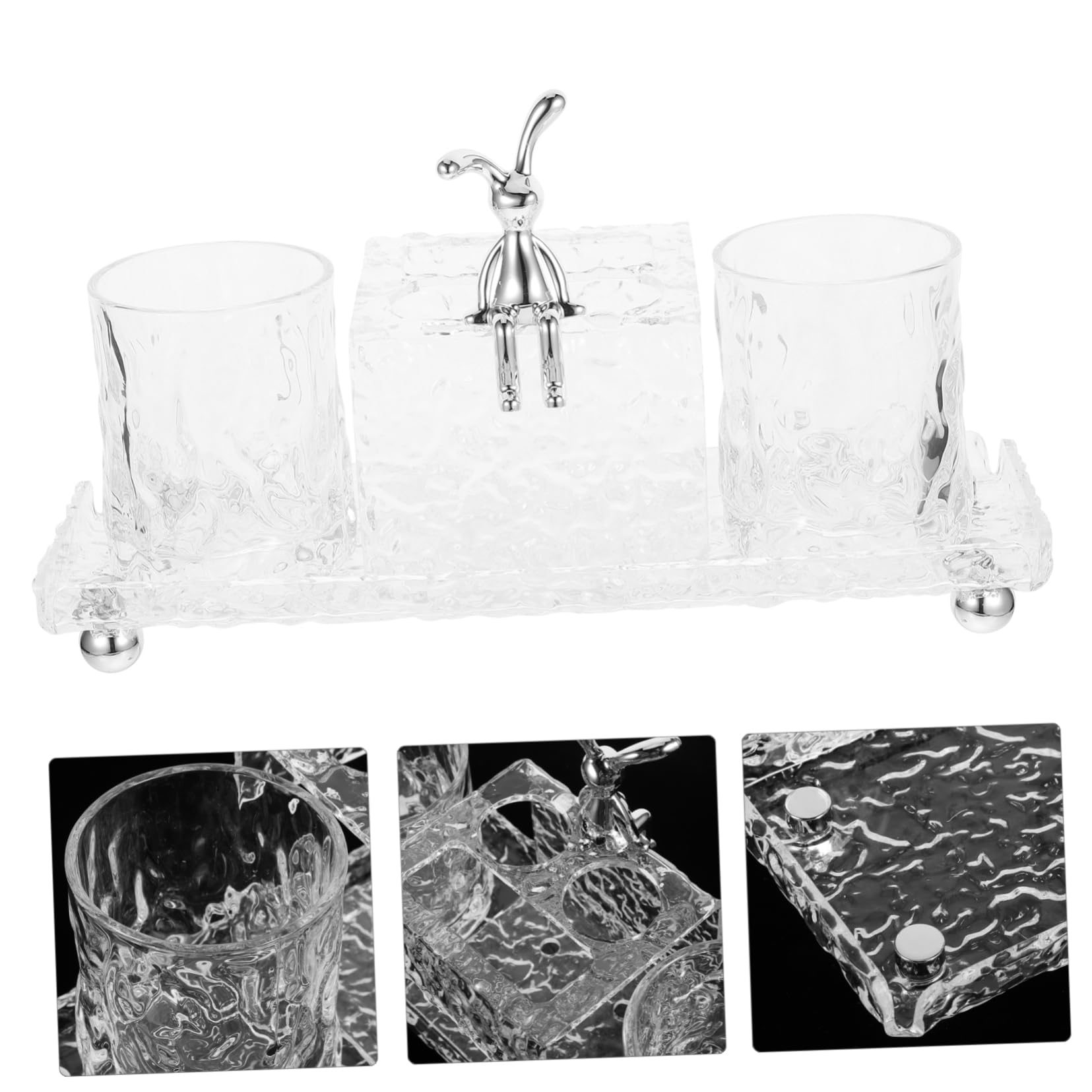 Garneck Portaoggetti Per Articoli Da Toeletta Porta Cosmetici Da Bagno Angolare Set Porta Spazzolini Da Sicuro E Robusto