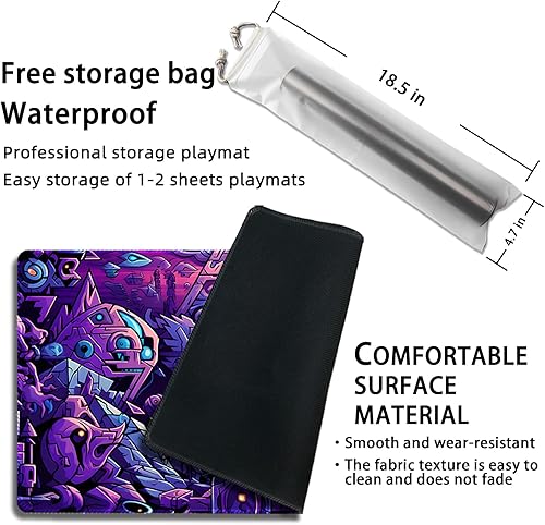 Miniatura 48 de MTG Playmat, Free Storage Bags, 24 x 14 Inches, TCG & Board Game Mat with Zones