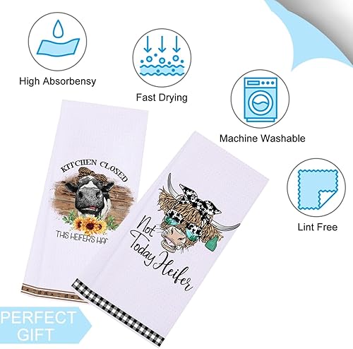 Miniatura 2 de Regalos divertidos de vaca, lindas toallas de cocina de vaca, toallas de cocina de granja, decoración divertida de vaca, toallas de plato de vaca,