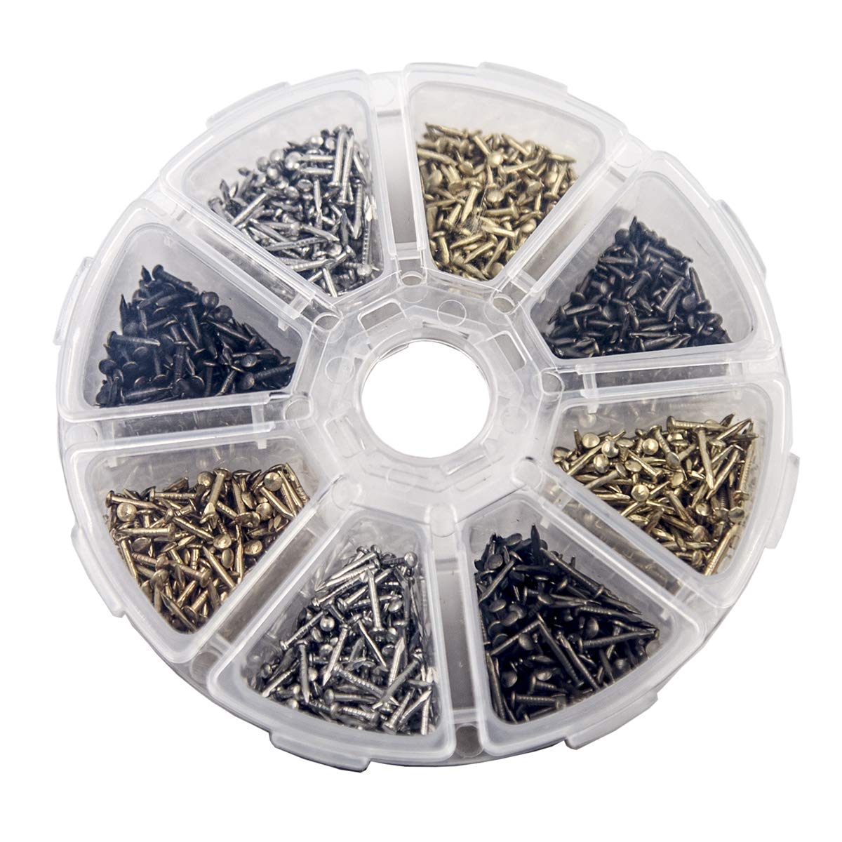 newlng 500pcs Small Nail Round Head Tiny Nails String Art Nails Hand-Made Hardware Accessories Fasteners Mini Nail 1.5mm X 25mm/0.06"X1"(DXL) Silver