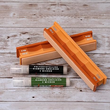 Wicked Edge 4/2 Micron Diamond Emulsion and Leather Strops Pack