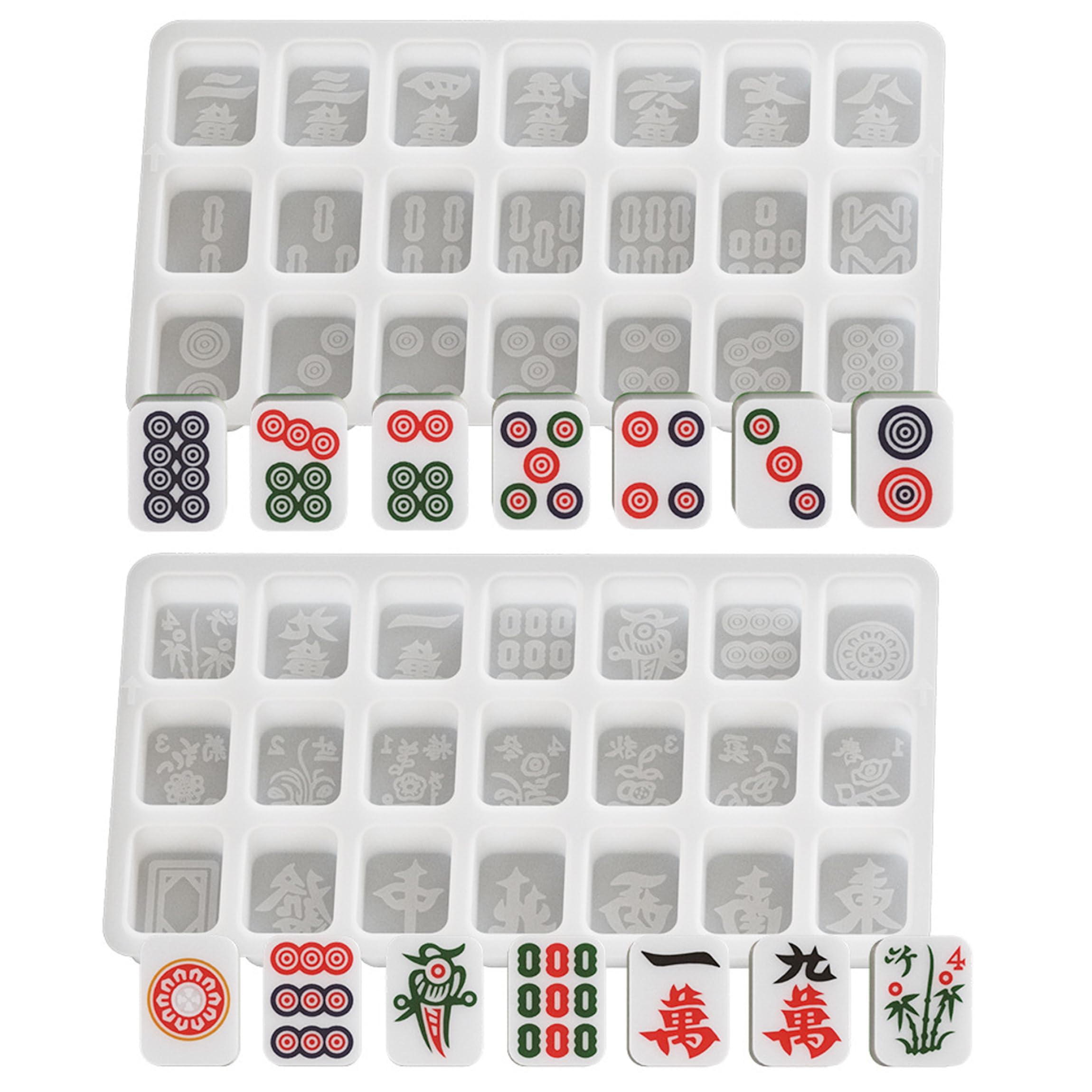 Elyebxj Mahjong Silicone Molds For Resin, 2PCS Reusable Mahjong Mold, Epoxy Resin Molds for Diy 38# Tiles