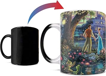 Morphing Mugs Disney Thomas Kinkade Princess Frog Tiana Prince Naveen 11 oz | Heat changing ceramic mug | Hidden design reveal | Home, office or travel use