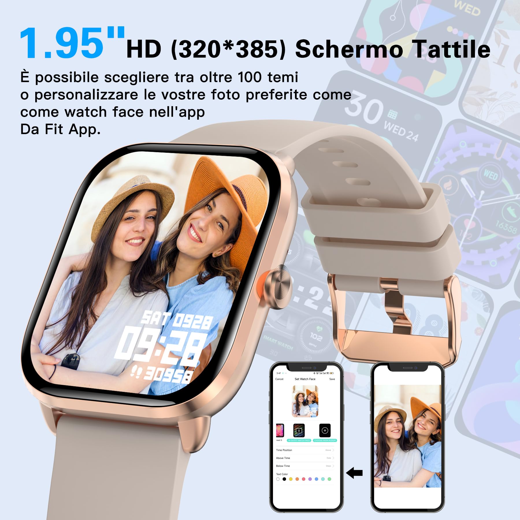 BRIBEJAT Smartwatch 2.01 Pollici Con Chiamate Bluetooth, Cardiofrequenzimetro, IP68 - Nero Unisex