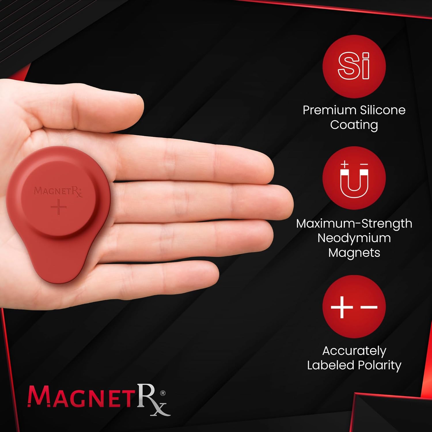 MagnetRX® Neodymium Biomagnetic Magnet Kit – Imanes para Biomagnetismo Médico – Dr Goiz Biomagnetic Therapy Magnets for Bio Magnet Pair – Biomagnetism Magnets with Silicone Covers (Medium | 2 Units)