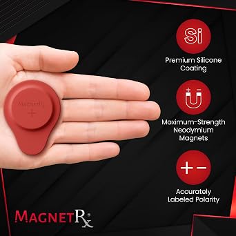 MagnetRX Neodymium Biomagnetic Magnet Kit Imanes para Biomagnetismo Medico Dr Goiz Biomagnetic Therapy Magnets for Bio Magnet Pair Biomagnetism Magnets with Silicone Covers (Medium | 2 Units)