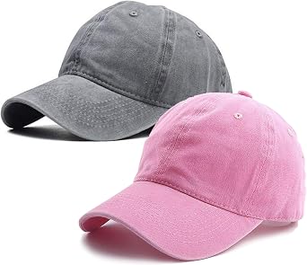 Washed Baseball Cap for Kids - Children Golf Sun Hat for Spring Summer Outdoor 2-6T