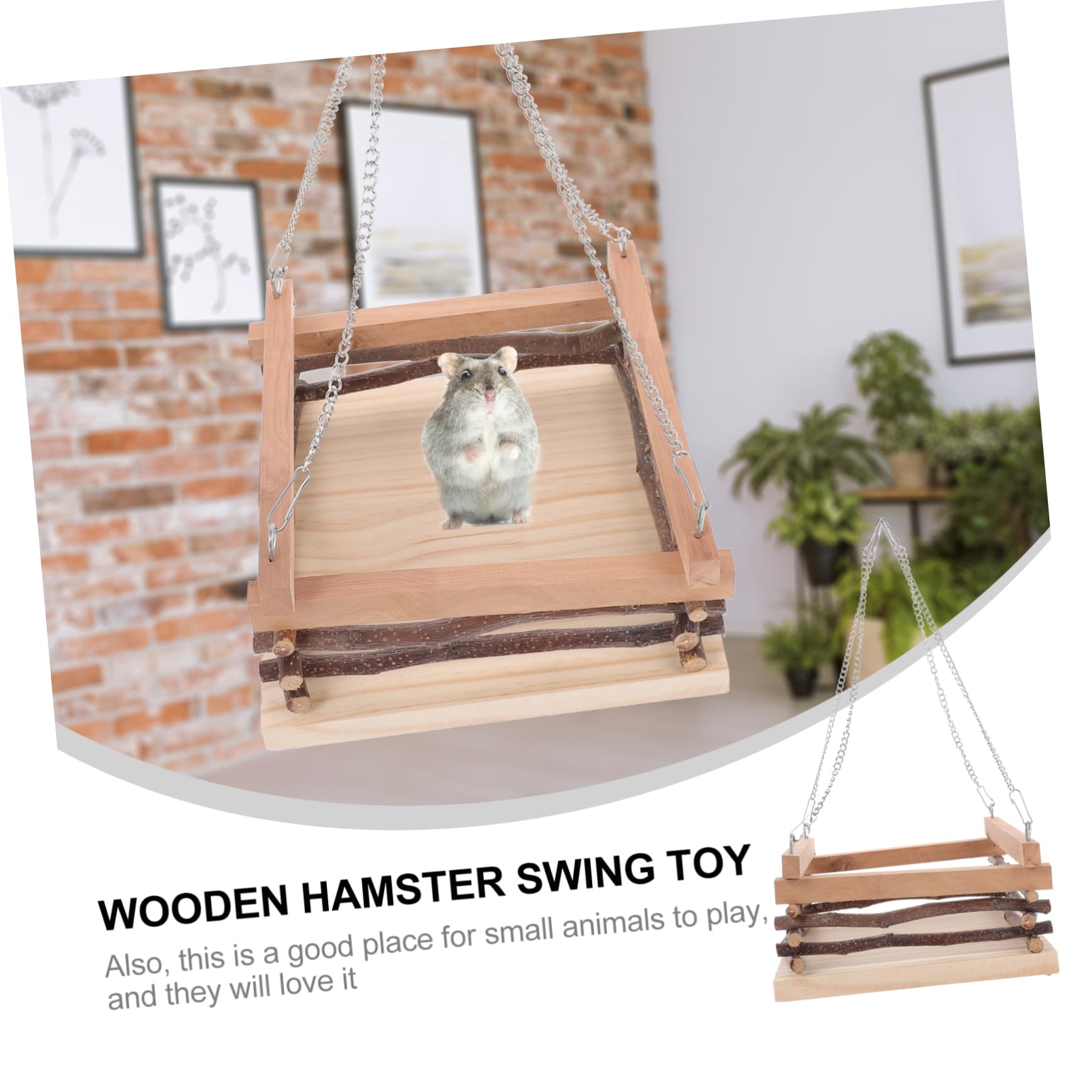 Holz Haustier Hängematte für Hamster und Rennmäuse mit Vier Ketten