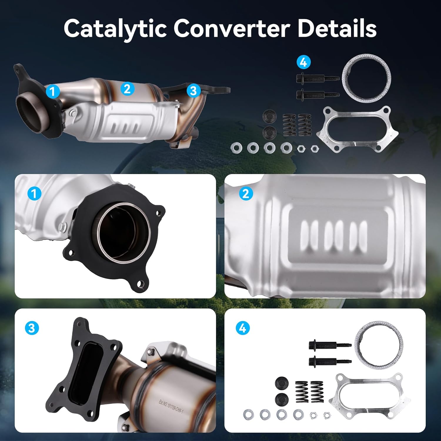 Catalytic Converter 16590 Catalytic Converter with Gasket for 2009-2014 Acura TSX, 2008-2012 Honda Accord 2.4L OE# 16590, 641499, 674968, 18190R40A00 (EPA Compliant)