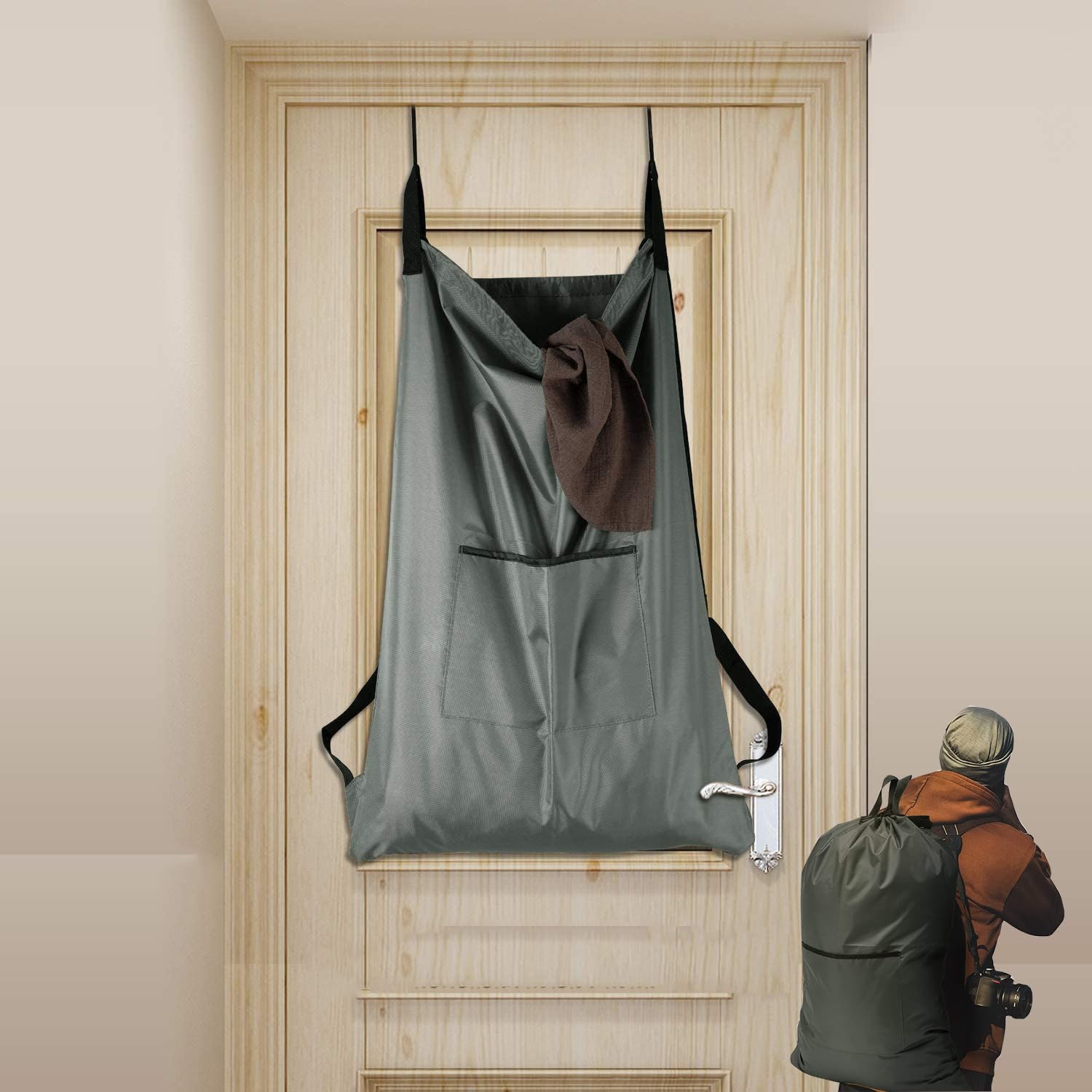 KINGSUSLAY Camping Laundry Backpack, Hanging on Laundry Bag
