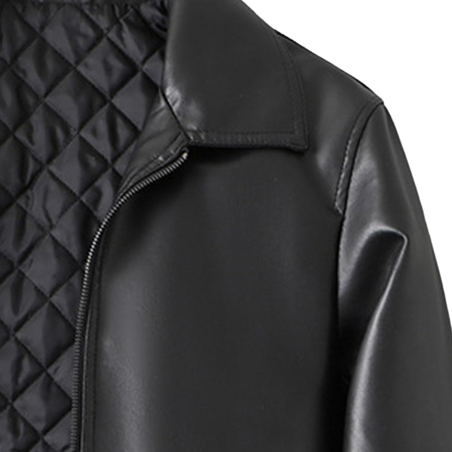 Maiyifu-GJ Mens Leather Jackets Windbreaker Casual Slim Fit Faux Leather Jacket Spring Fall Lightweight Motorcycle Biker Coat