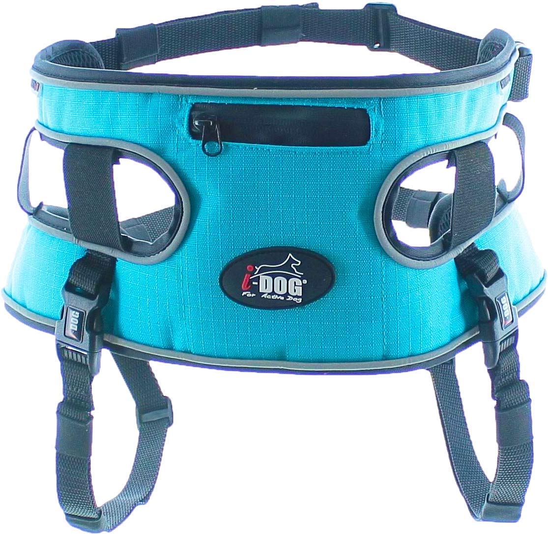 Baudrier Canyon Gamme ALM Bleu cani Cross, cani Rando, cani Jogging, cani Trail I-dog est Une Marque Française.