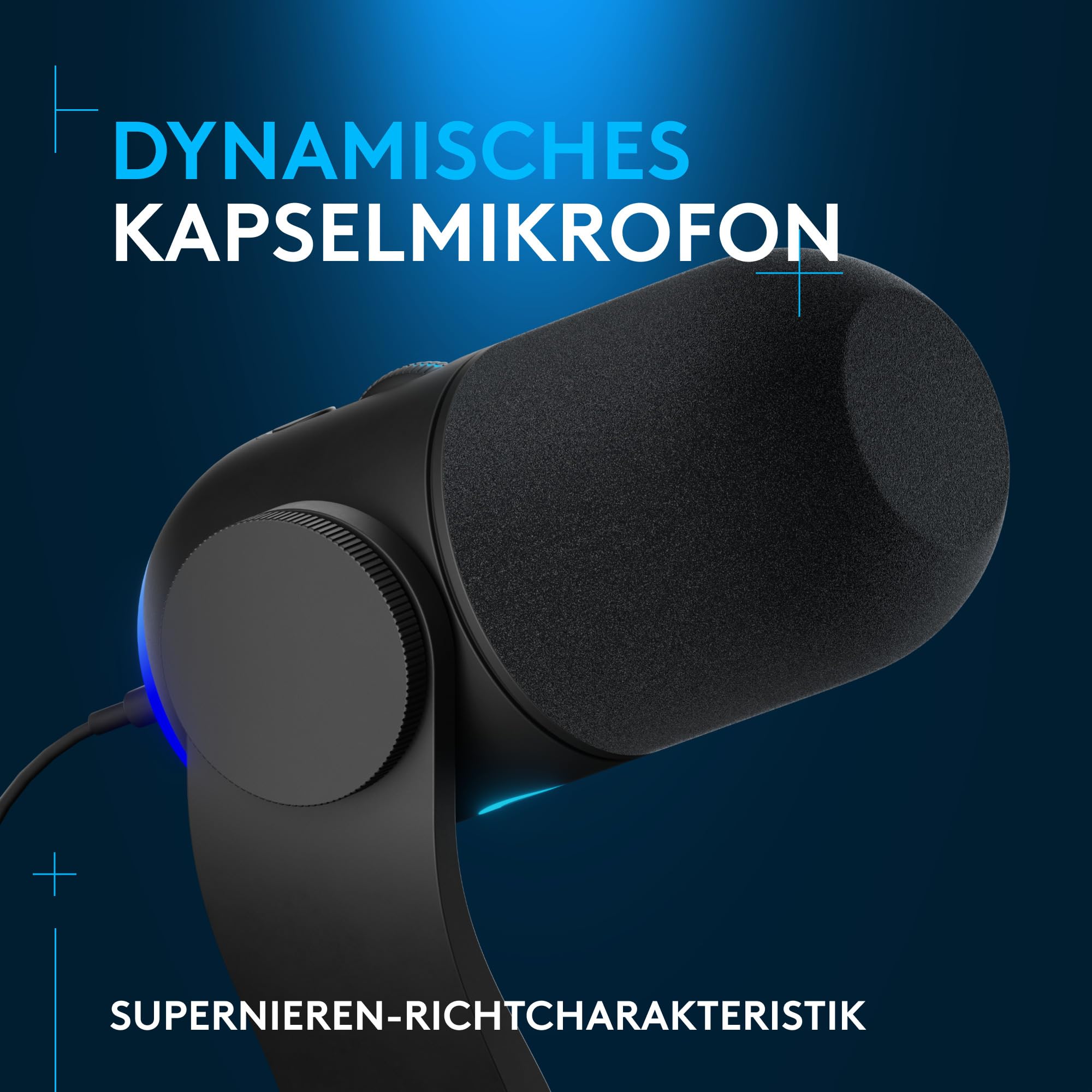 Logitech G Yeti GX dynamisches RGB-Gaming-Mikrofon mit LIGHTSYNC, USB, Superniere, Plug-and-Play für PC/Mac – Schwarz