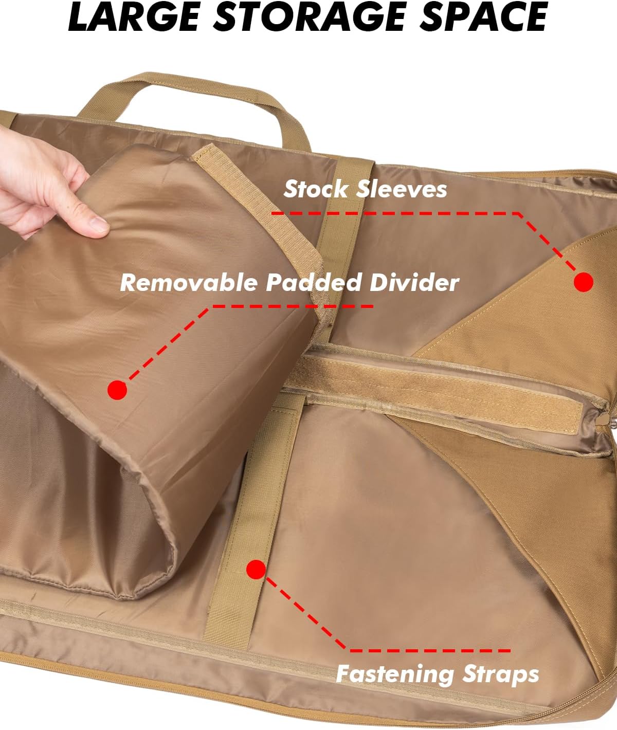 36/42 inch Soft Rifle Case Double Gun Case Backpack Strap Lockable Compartment, Long Rifle Bag for Gun Pistol Storage, for Hunting Shooting Outdoor