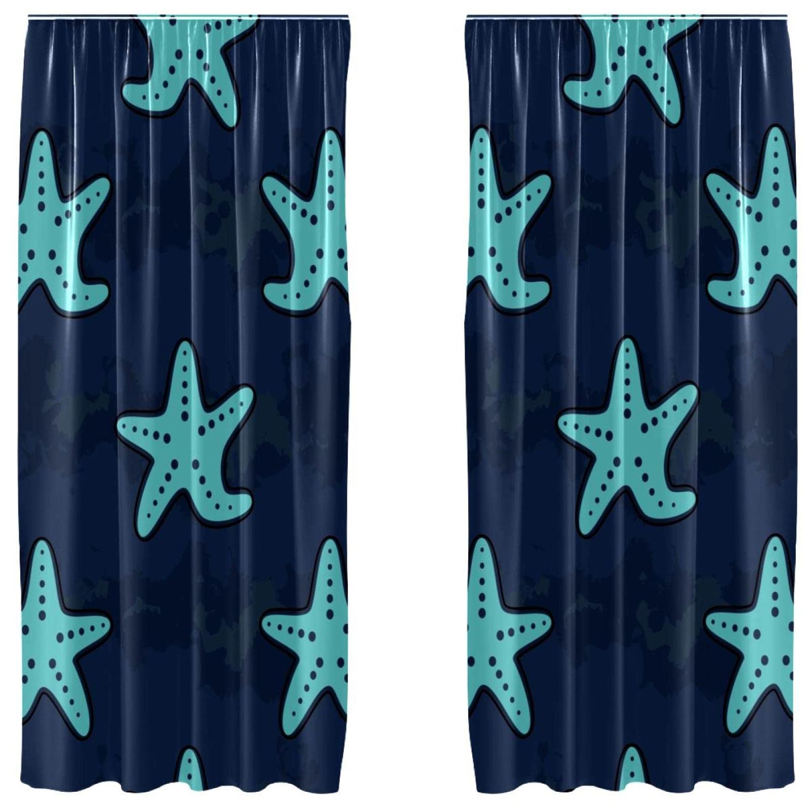 Rideaux occultants chambre enfant motif étoile de mer pour mieux dormir