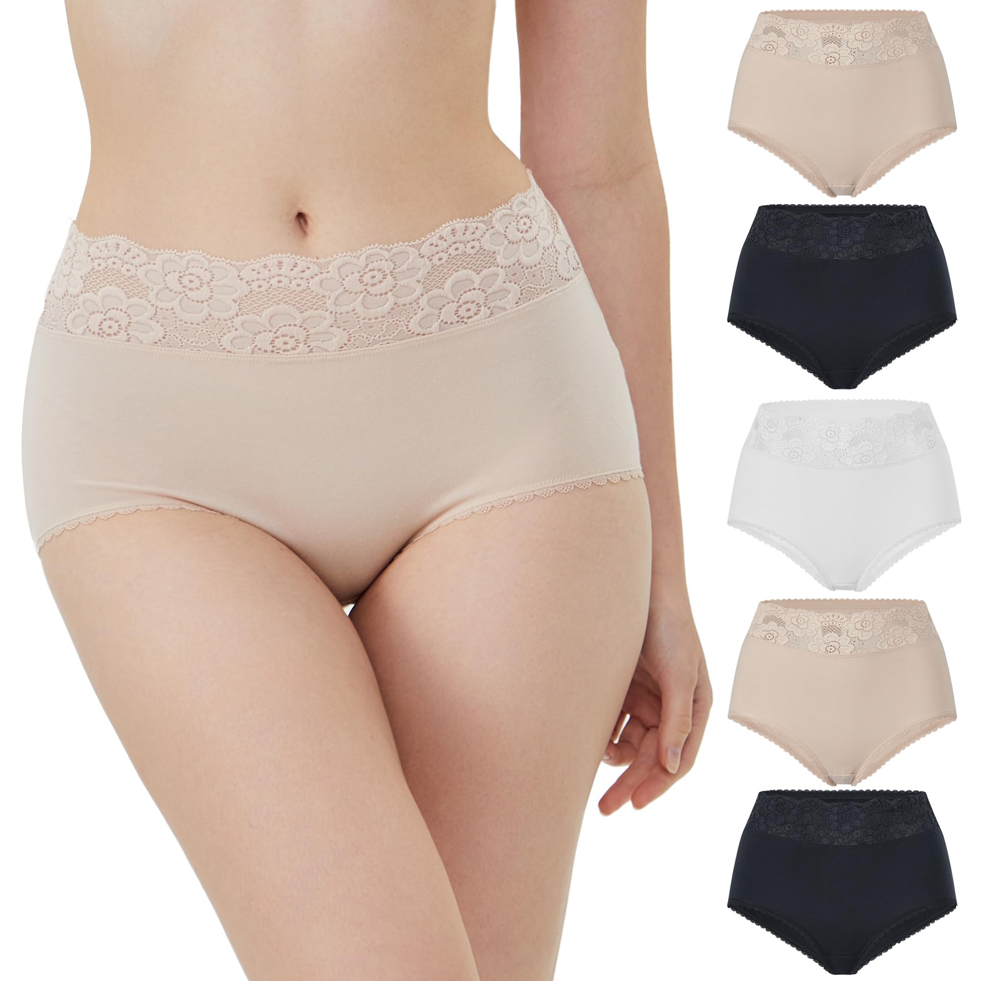 Slip Bikini Donna Slip Da Donna Con Pizzo Elastico - Confezione Da 4 O 6 Pezzi, Taglie M-XXXL, Colori Assortiti Slip Elasticizzati Cotone Ed Elastan - Foto 12