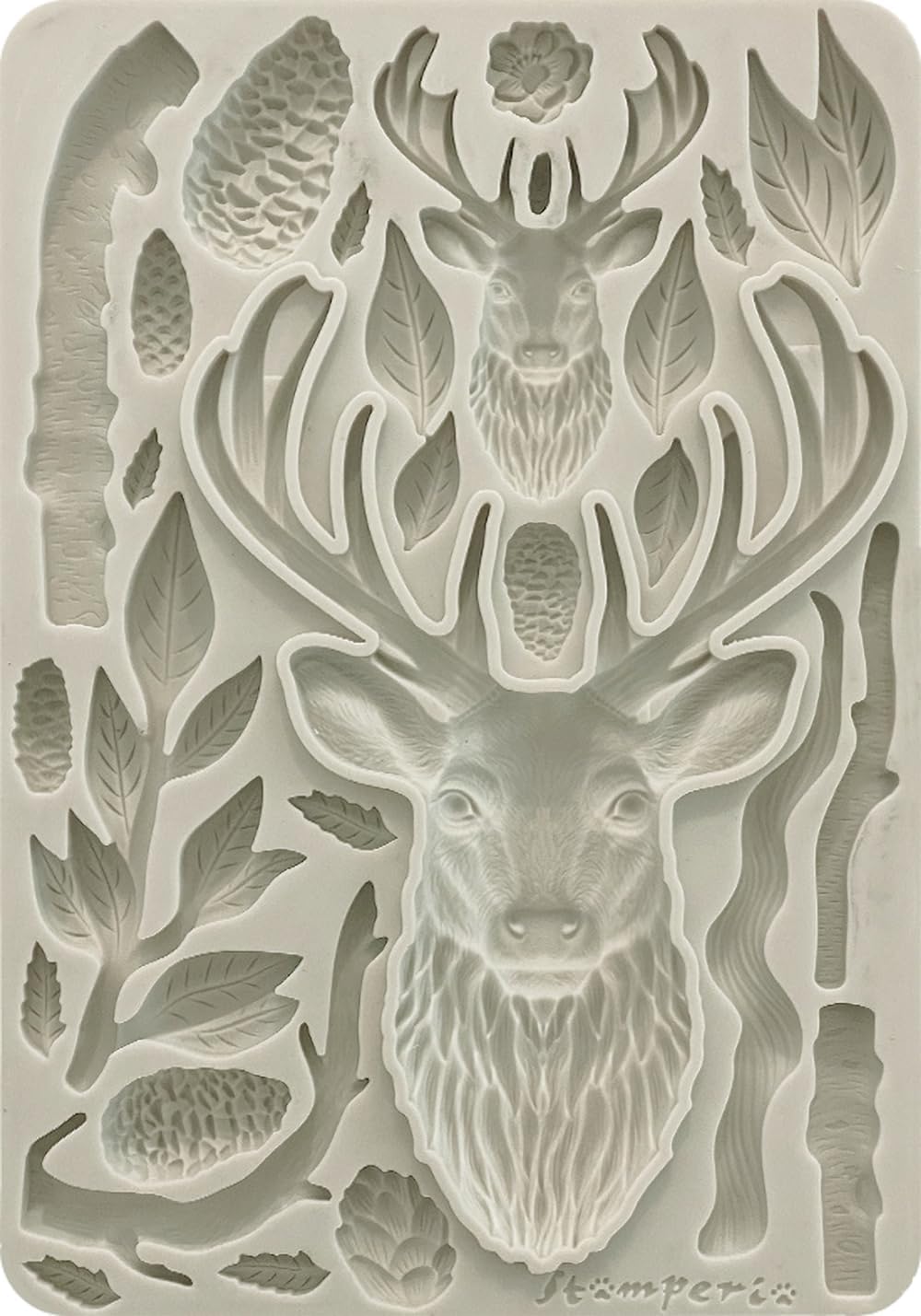 Stamperia - Silicone Mould A5 for Scrapbooking, Bullet Journals and More, Non-Stick Surface, Suitable for Air-Dry Clay, Resin and More, Perfect for Crafts and Gifting (The Owl's House, Deer)