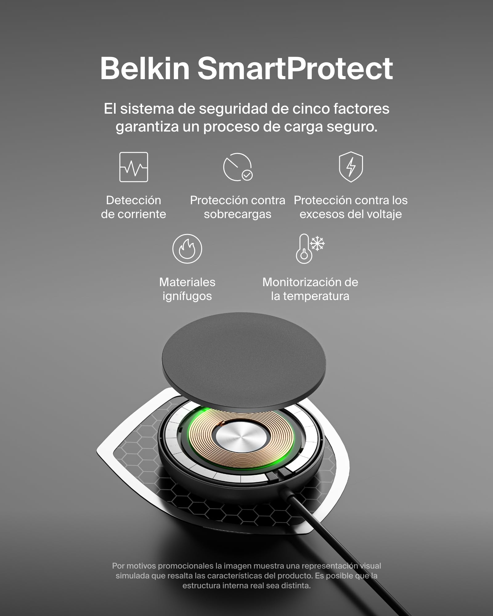 Belkin Cargador Inalámbrico Compatible con MagSafe, Base de Carga Magnética 15W, Certificación Qi2, iPhone 17, Air, Samsung Galaxy S25, Pixelsnap y AirPods - con Fuente de alimentación - Negro