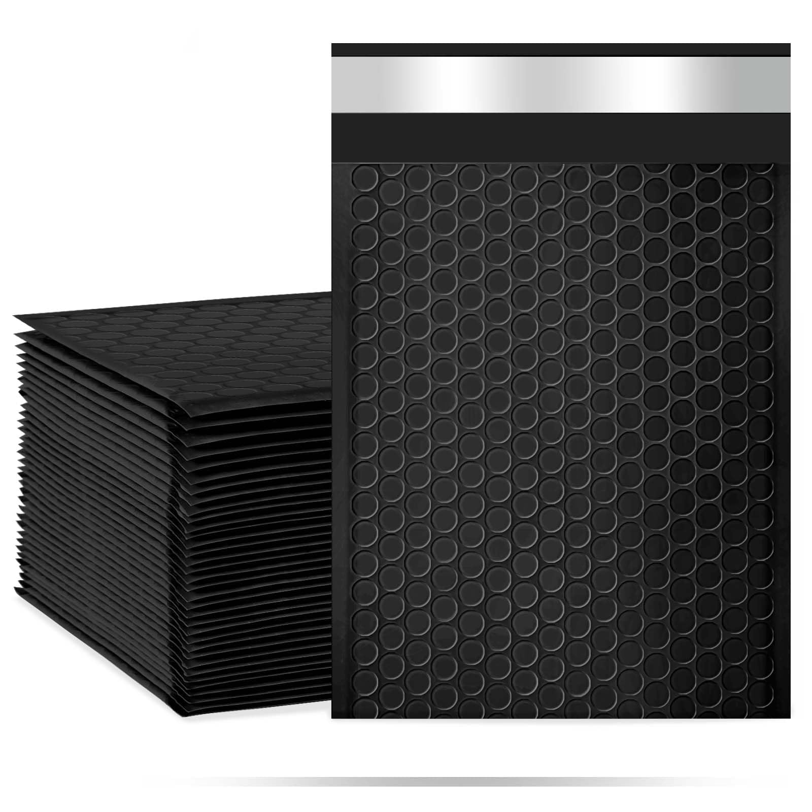 packbabol Bubble Mailers, 8.5x11 Inch Poly Padded Bubble Mailers Pack of 50 Bubble Envelopes Opaque Self Seal Adhesive Waterproof Bags for Shipping and Packaging (Black)