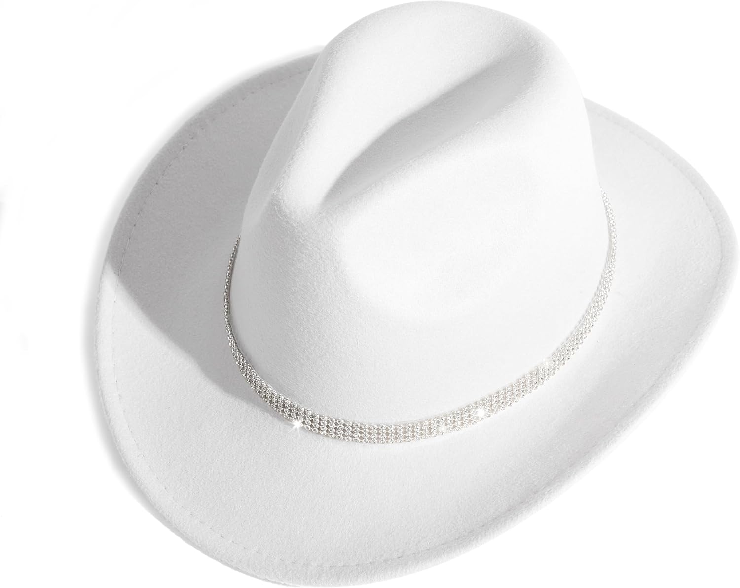 Shiny Rhinestone Cowgirl Hat Bling Wide Brim Cowboy Hat Party - Image 2