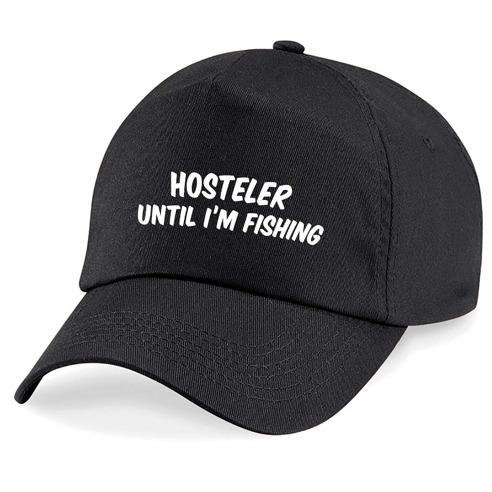 Just The Shirt Hosteler Until I'm Fishing Baseball Cap Dad Gift Black